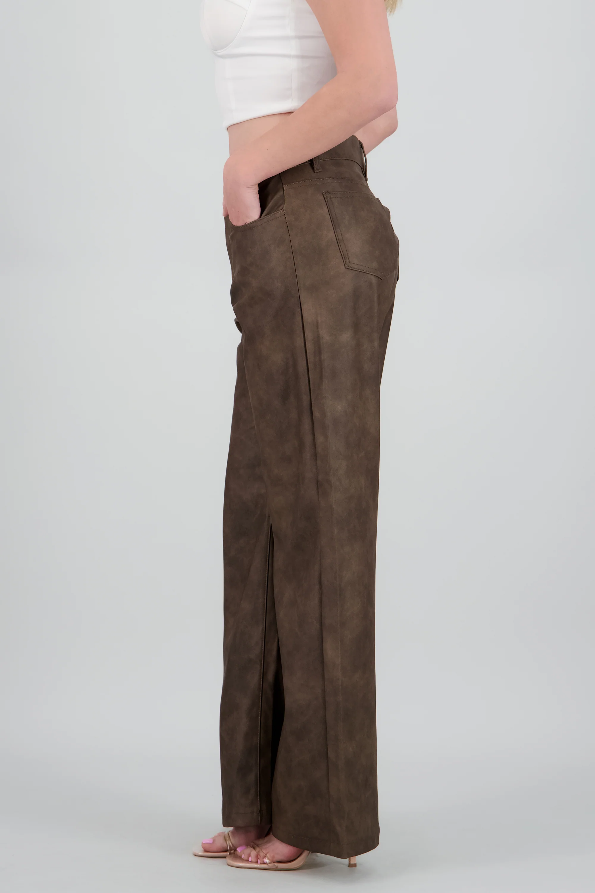 Pantalon recto pu desgaste - Image 3