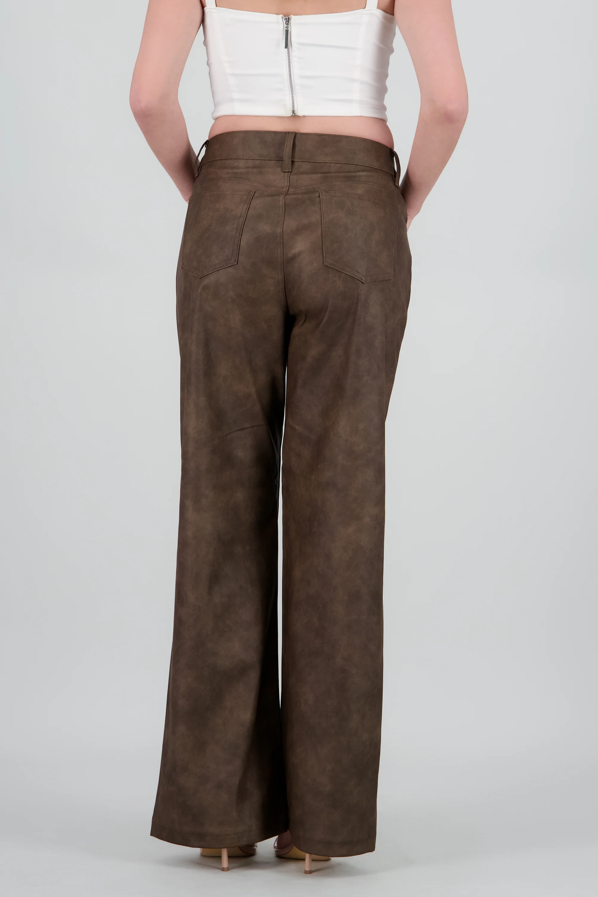 Pantalon recto pu desgaste - Image 4