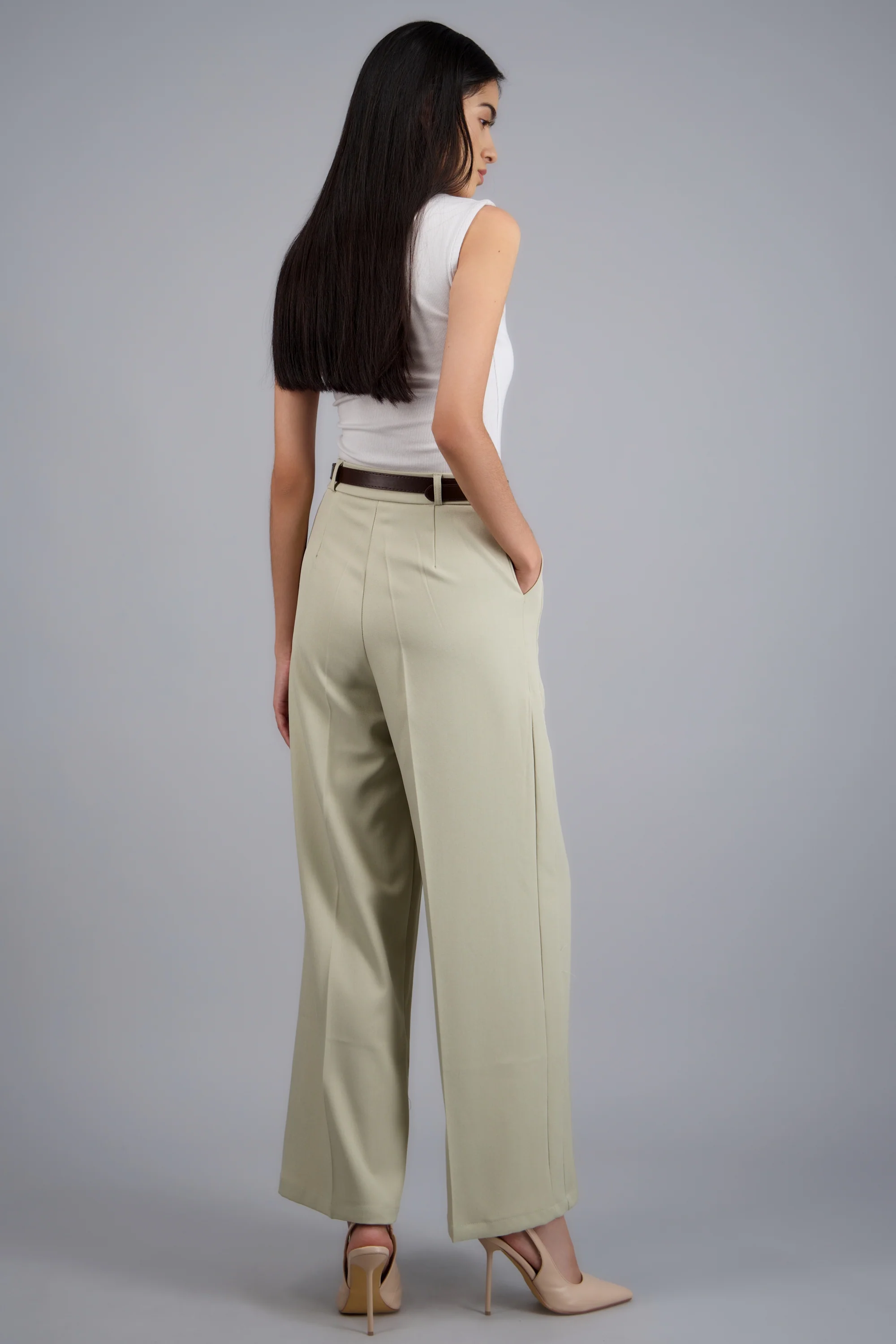 Pantalon recto sastreado con cinturon - Image 4