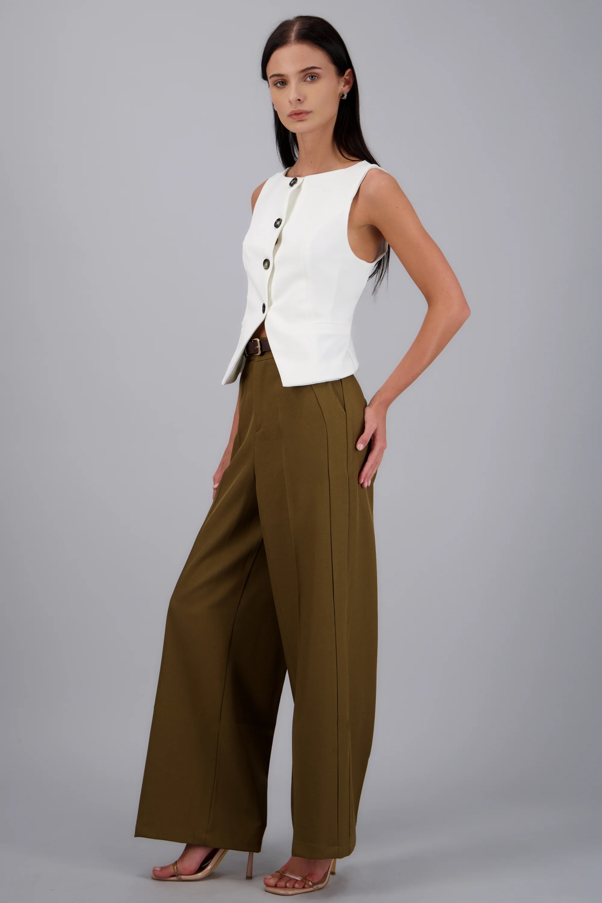 Pantalon recto sastreado con cinturon - Image 3