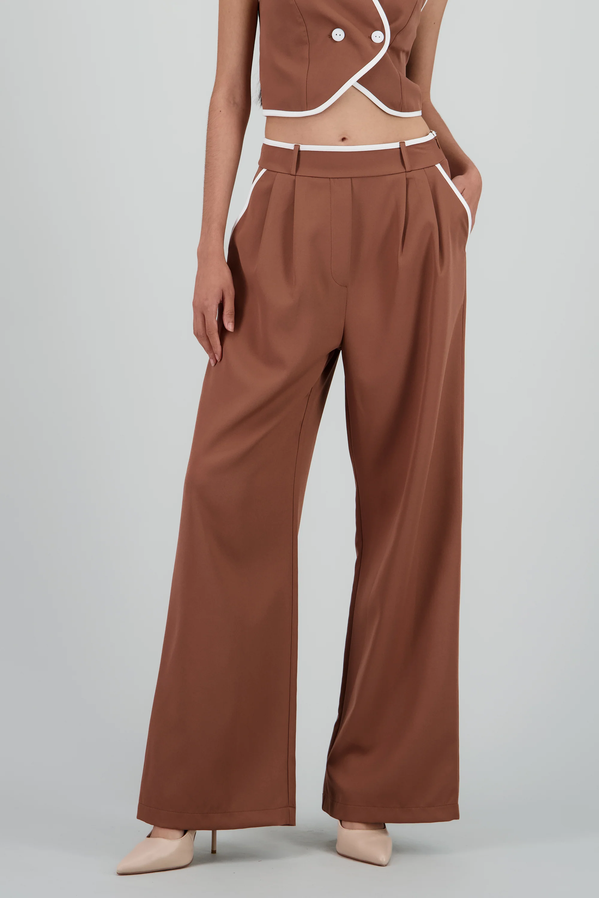 Pantalon sastre con pinza detalle contraste Hyp - Image 2
