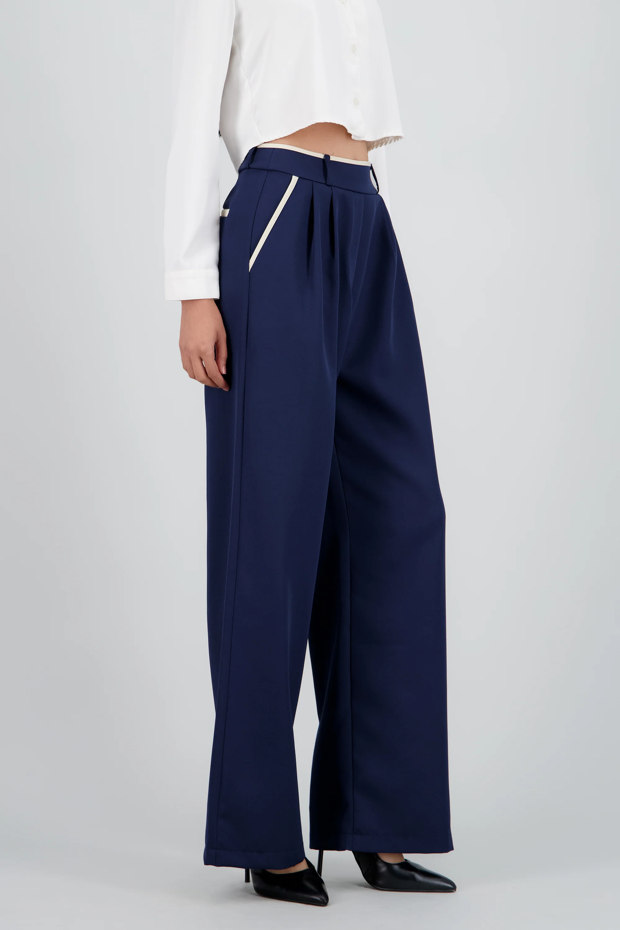 Pantalon sastre con pinza detalle contraste Hyp - Image 3