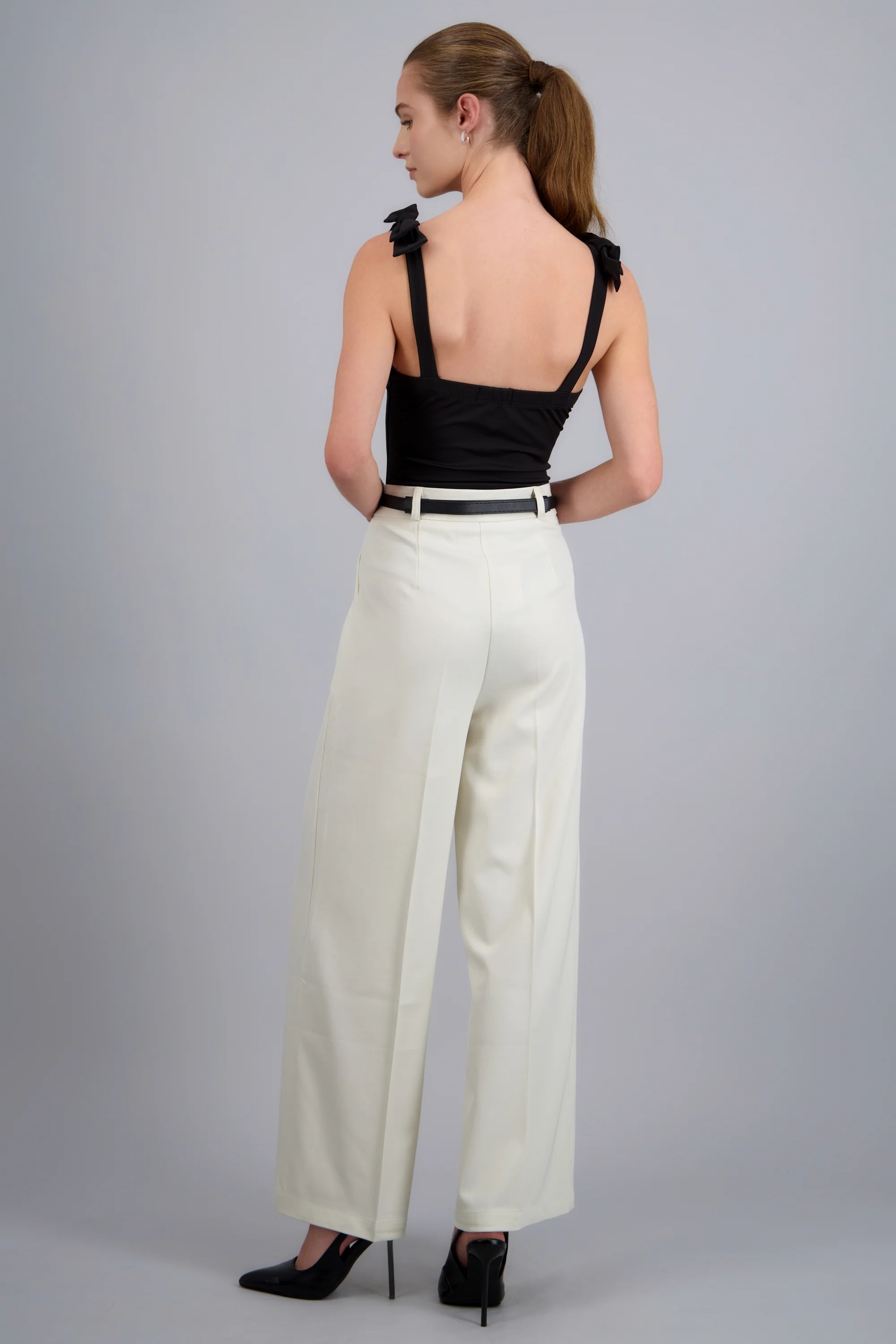 Pantalon sastre corte con cinturon hebilla - Image 3