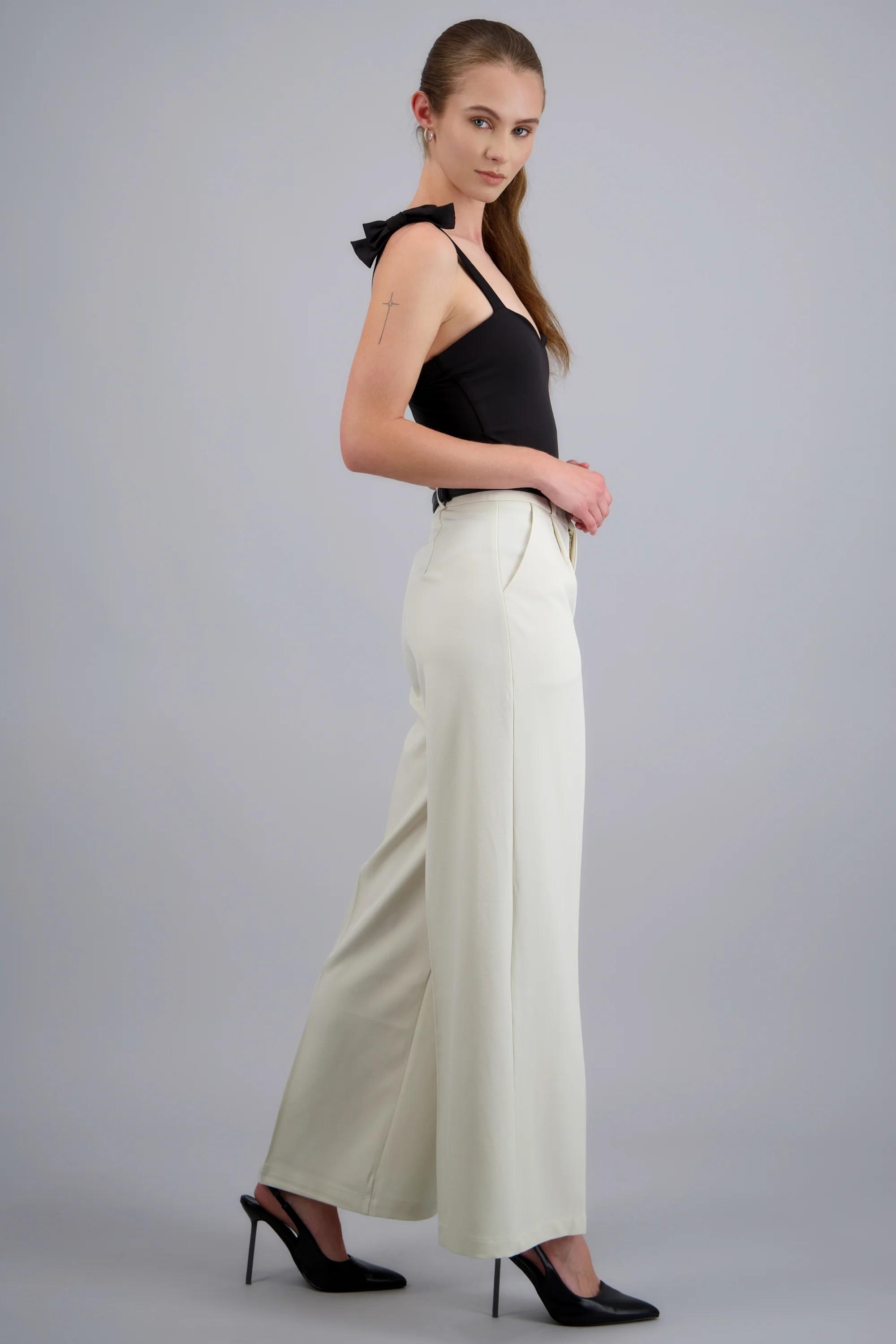Pantalon sastre corte con cinturon hebilla - Image 4