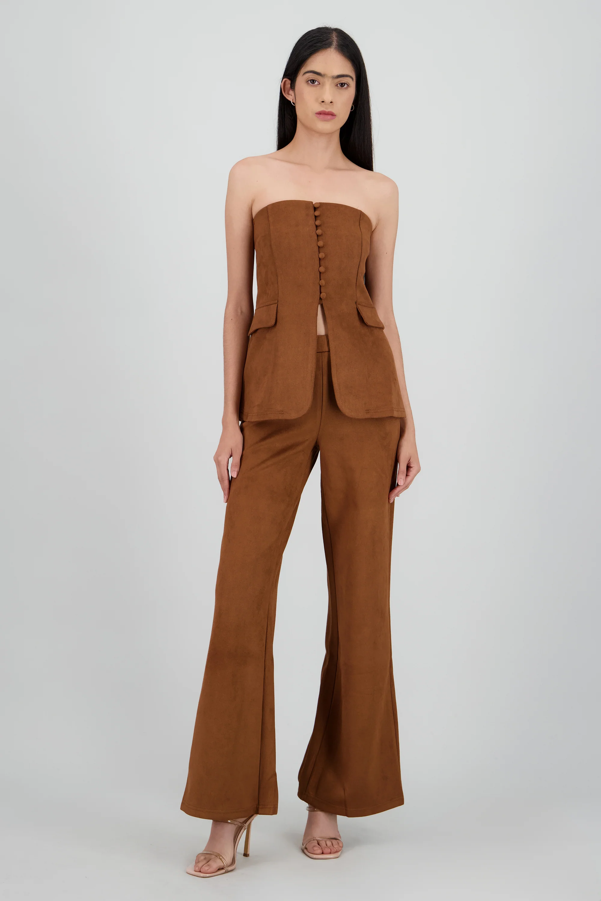 Pantalon suede recto