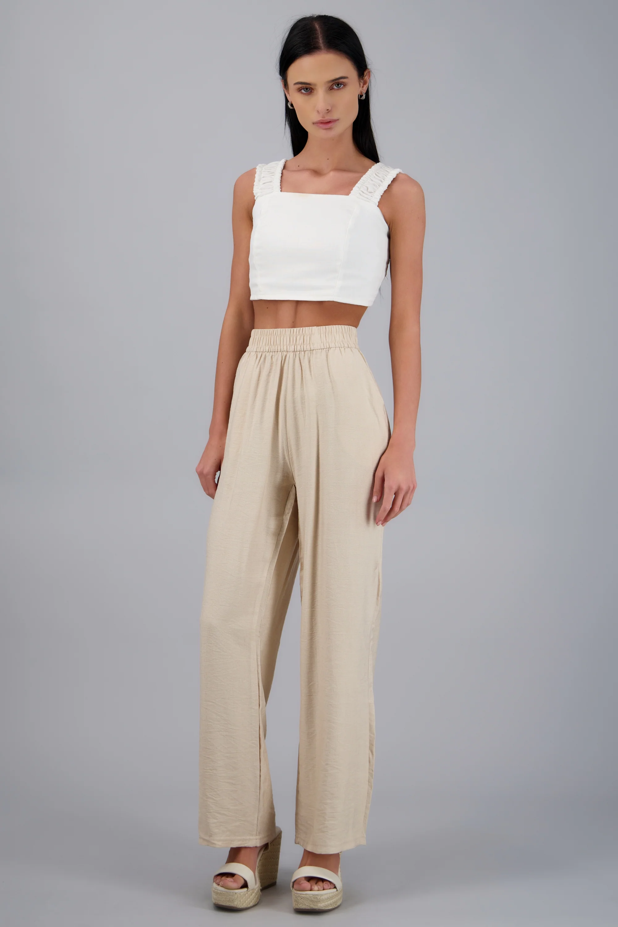 Pantalon textura con bolsas