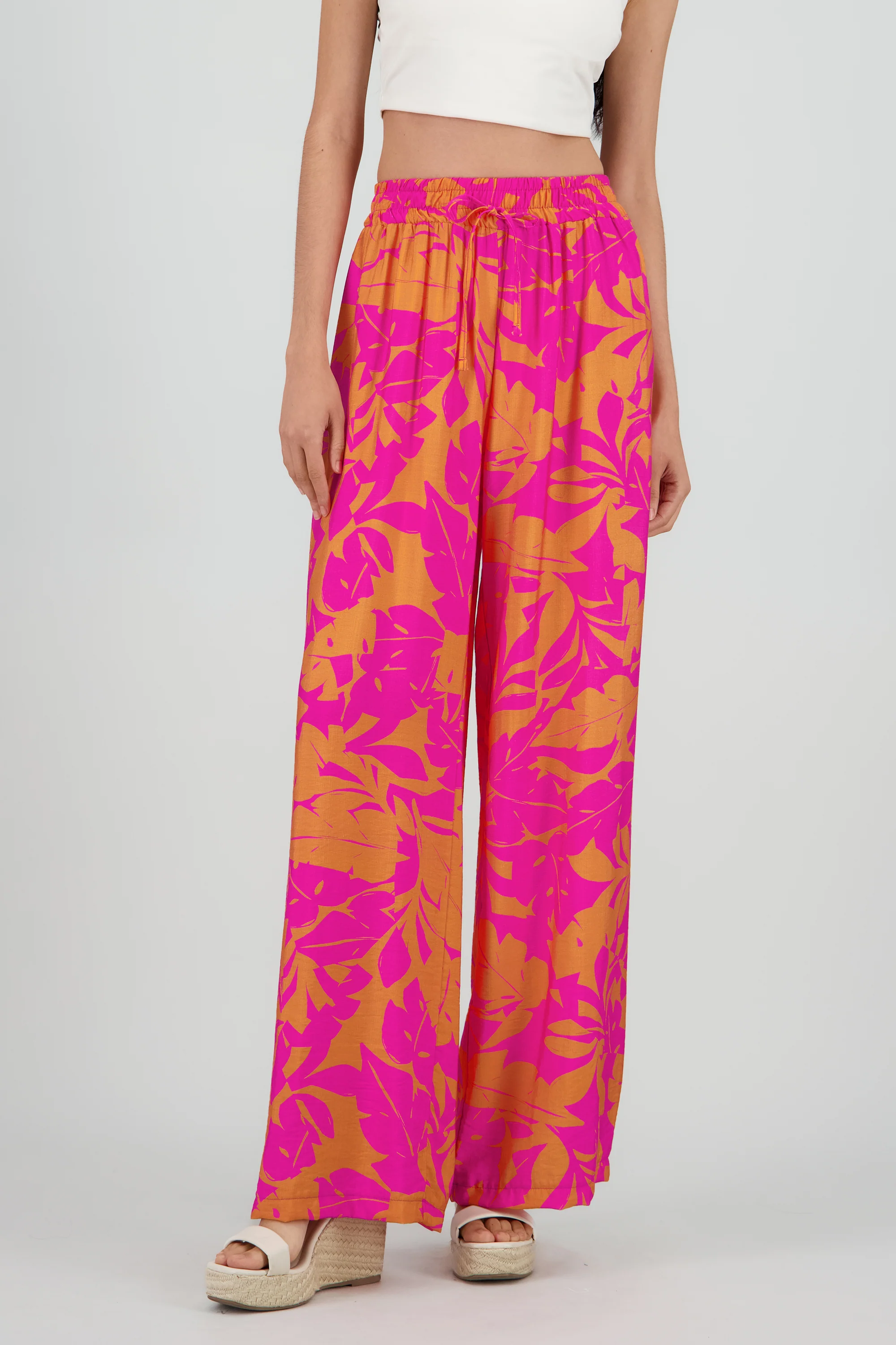 Pantalon tropical contraste color - Image 2