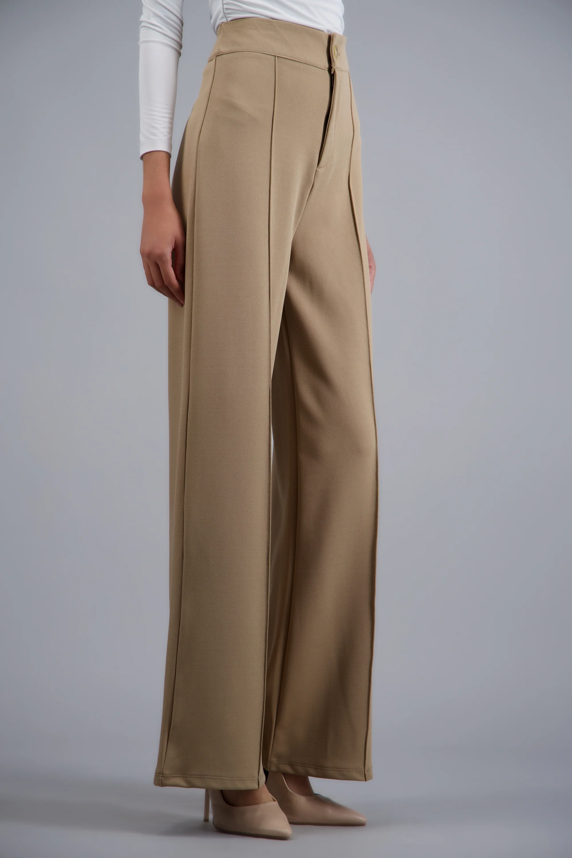 Pantalon vestir wide leg detalle costura - Image 2