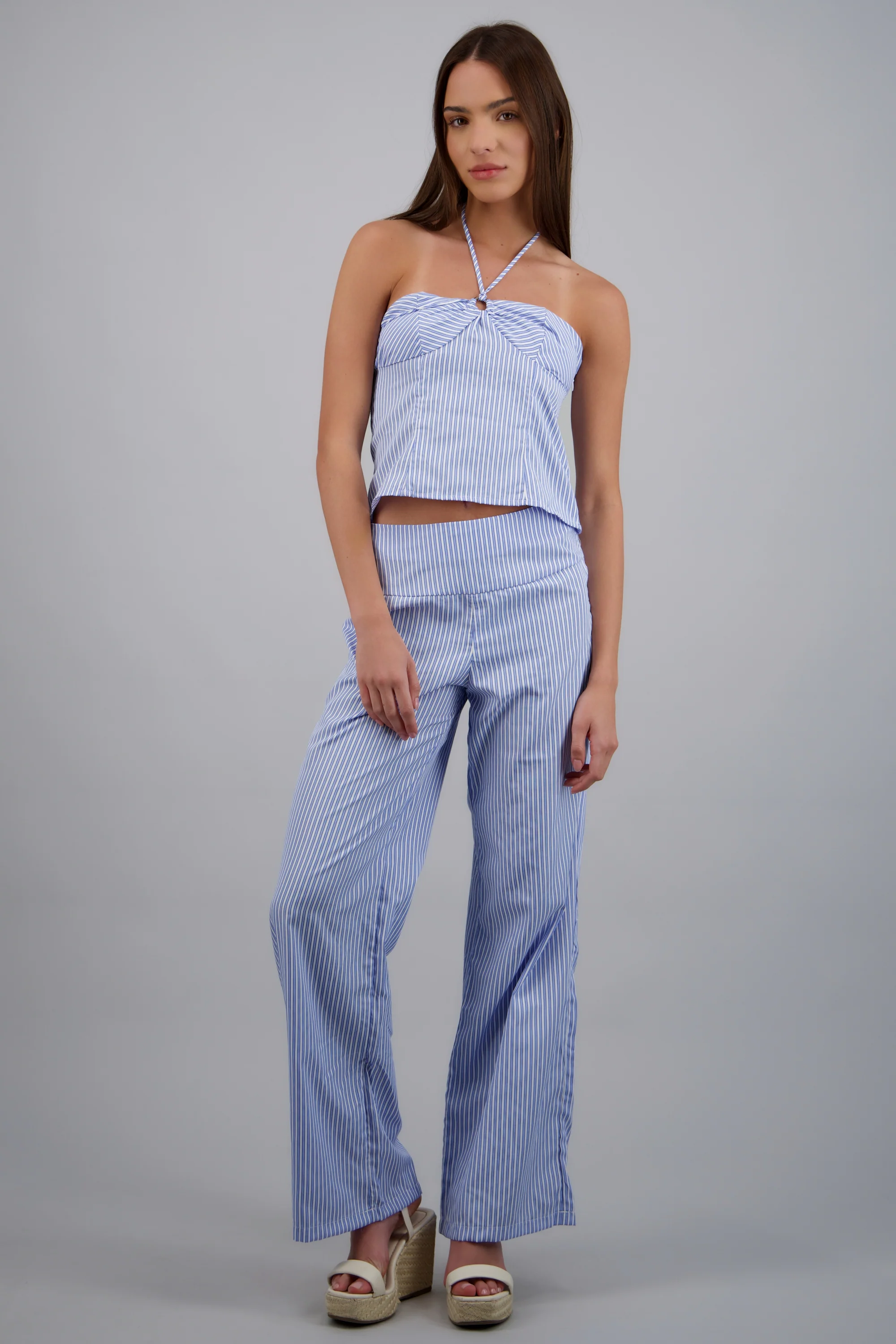 Pantalón wide leg a rayas - Image 3