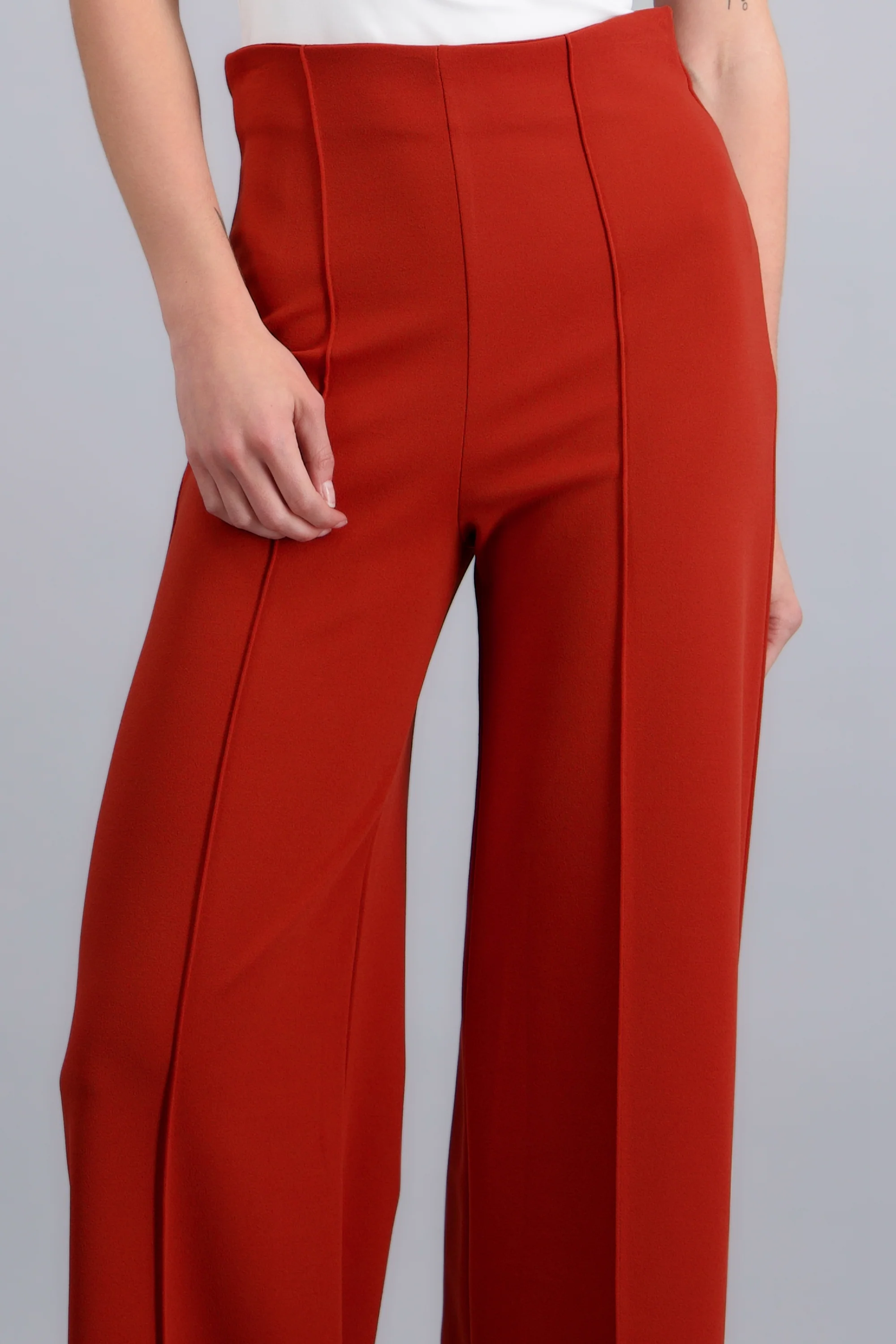 Pantalón Wide Leg Cintura Alta Costuras - Image 5