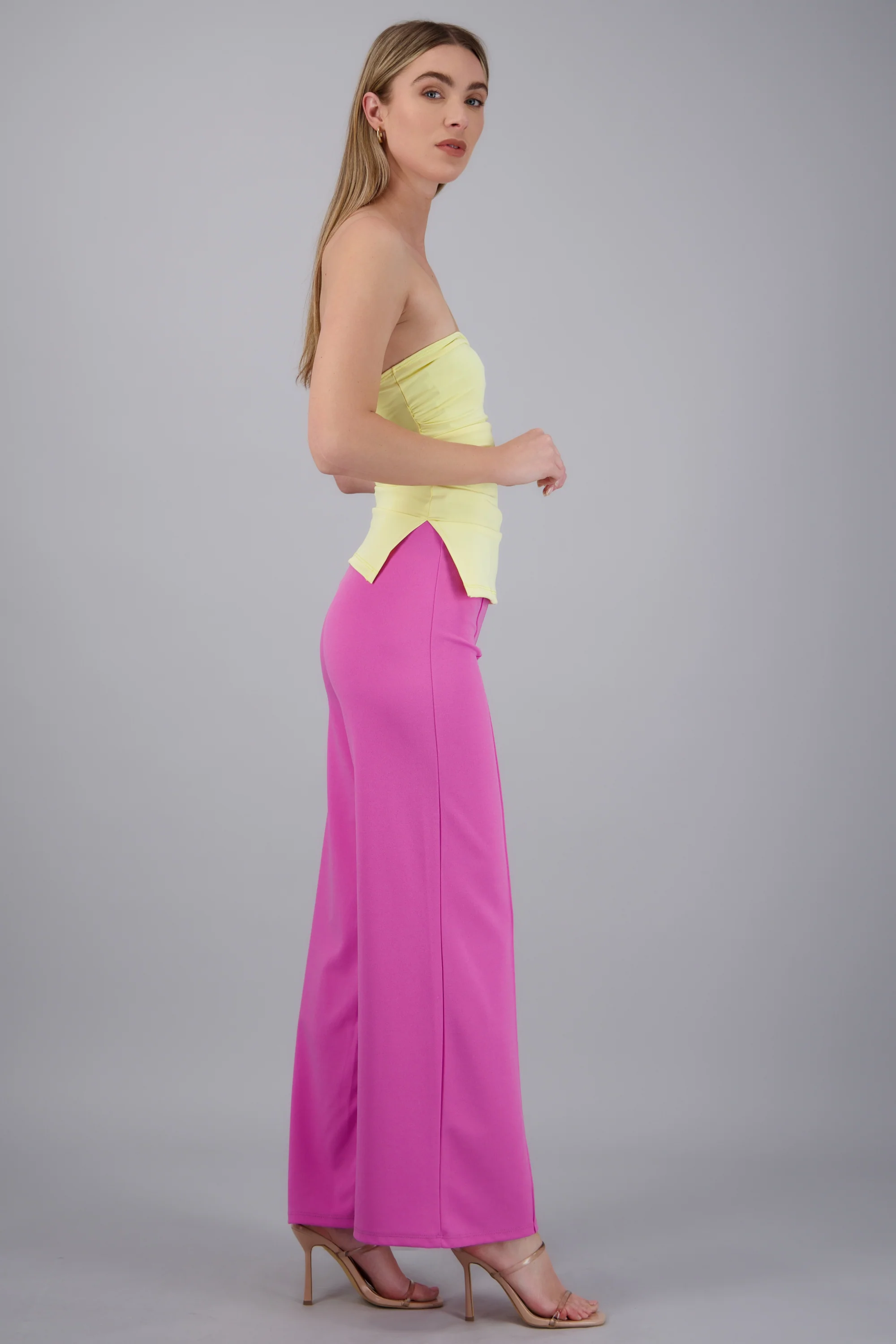 Pantalón Wide Leg Cintura Alta Costuras - Image 3