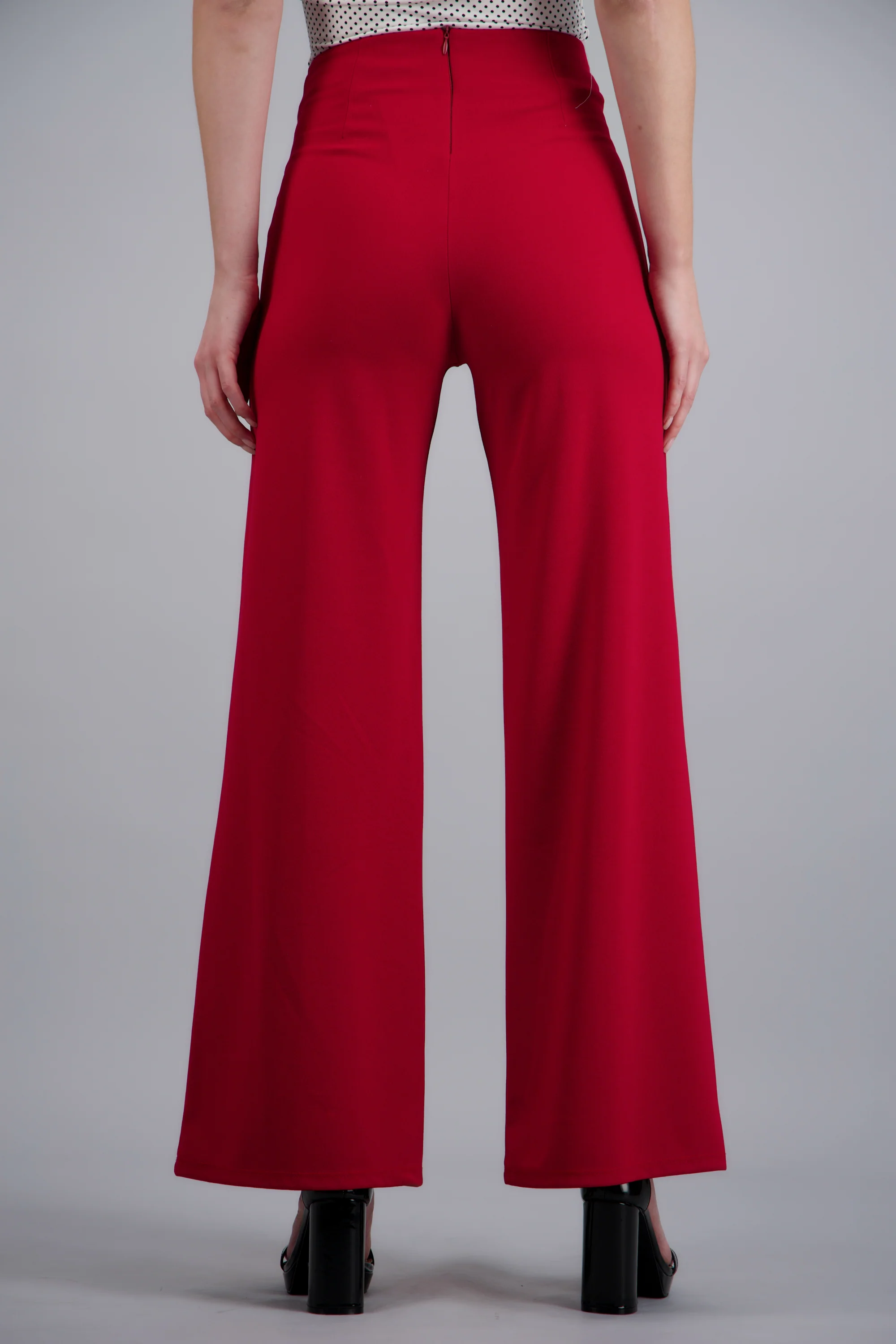 Pantalón Wide Leg Cintura Alta Costuras - Image 4
