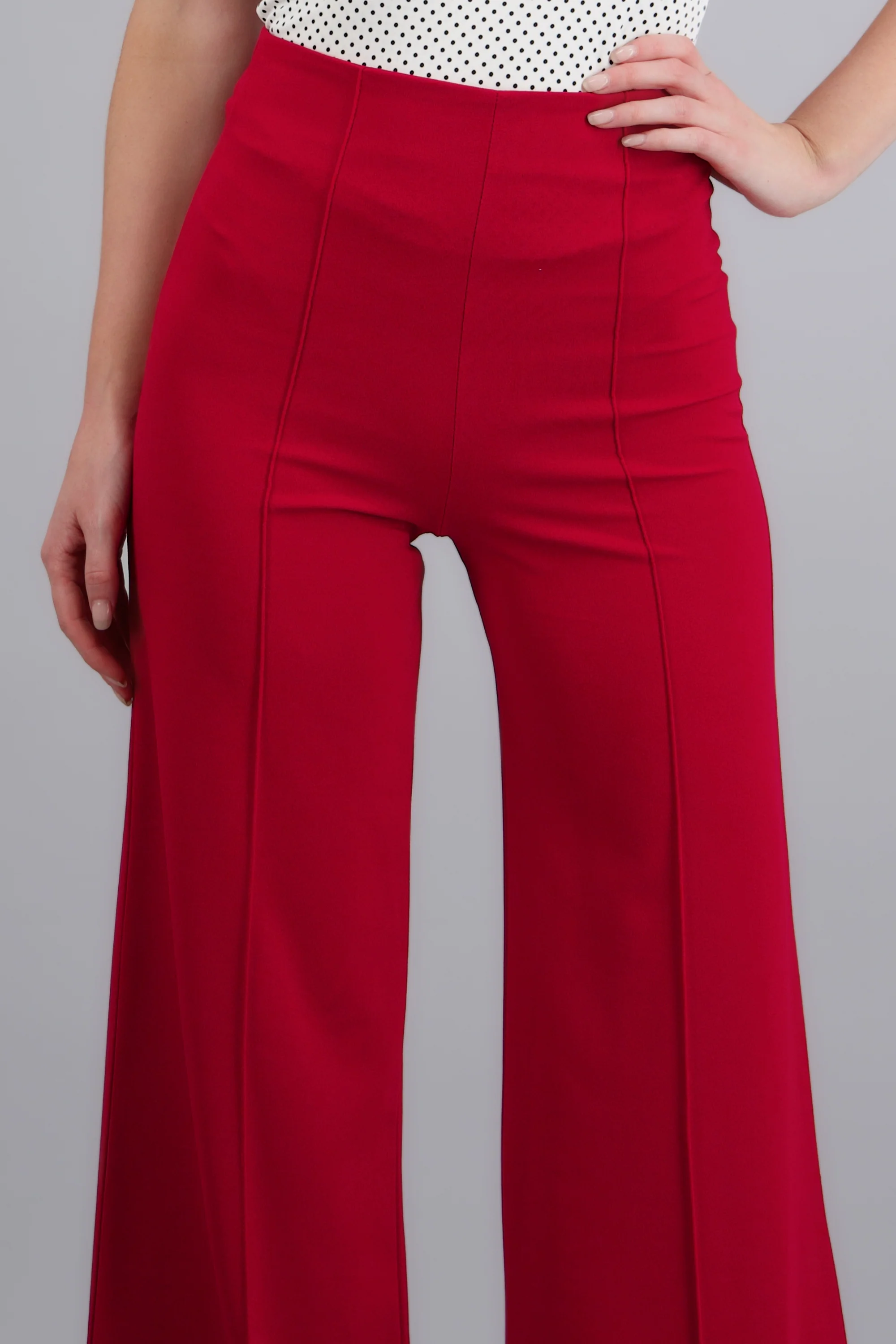 Pantalón Wide Leg Cintura Alta Costuras - Image 5