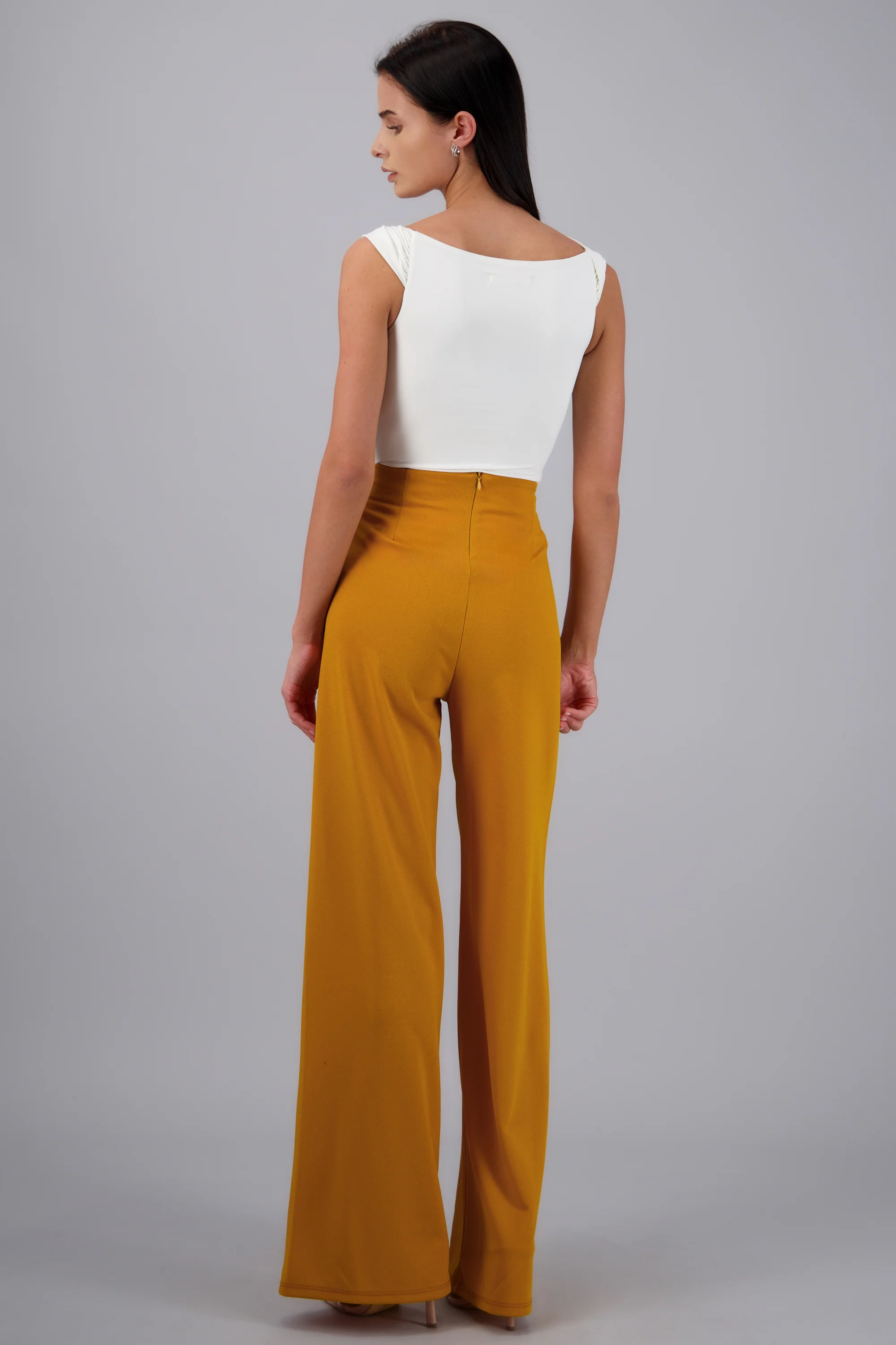 Pantalón Wide Leg Cintura Alta Costuras - Image 4