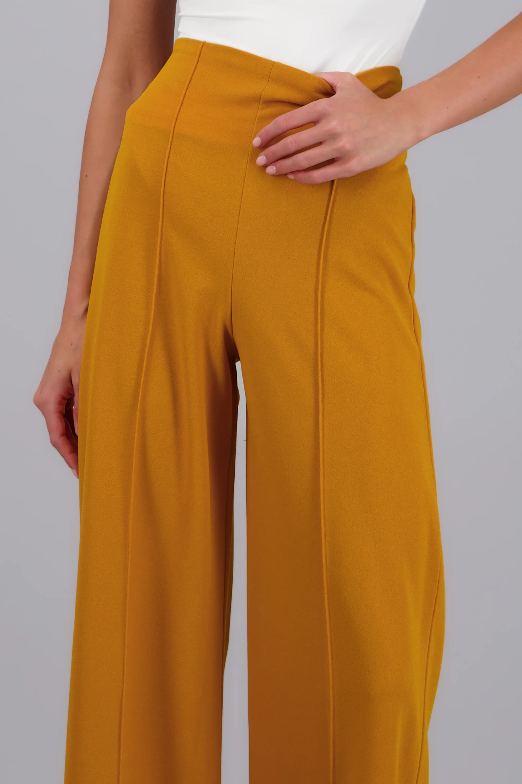Pantalón Wide Leg Cintura Alta Costuras - Image 5