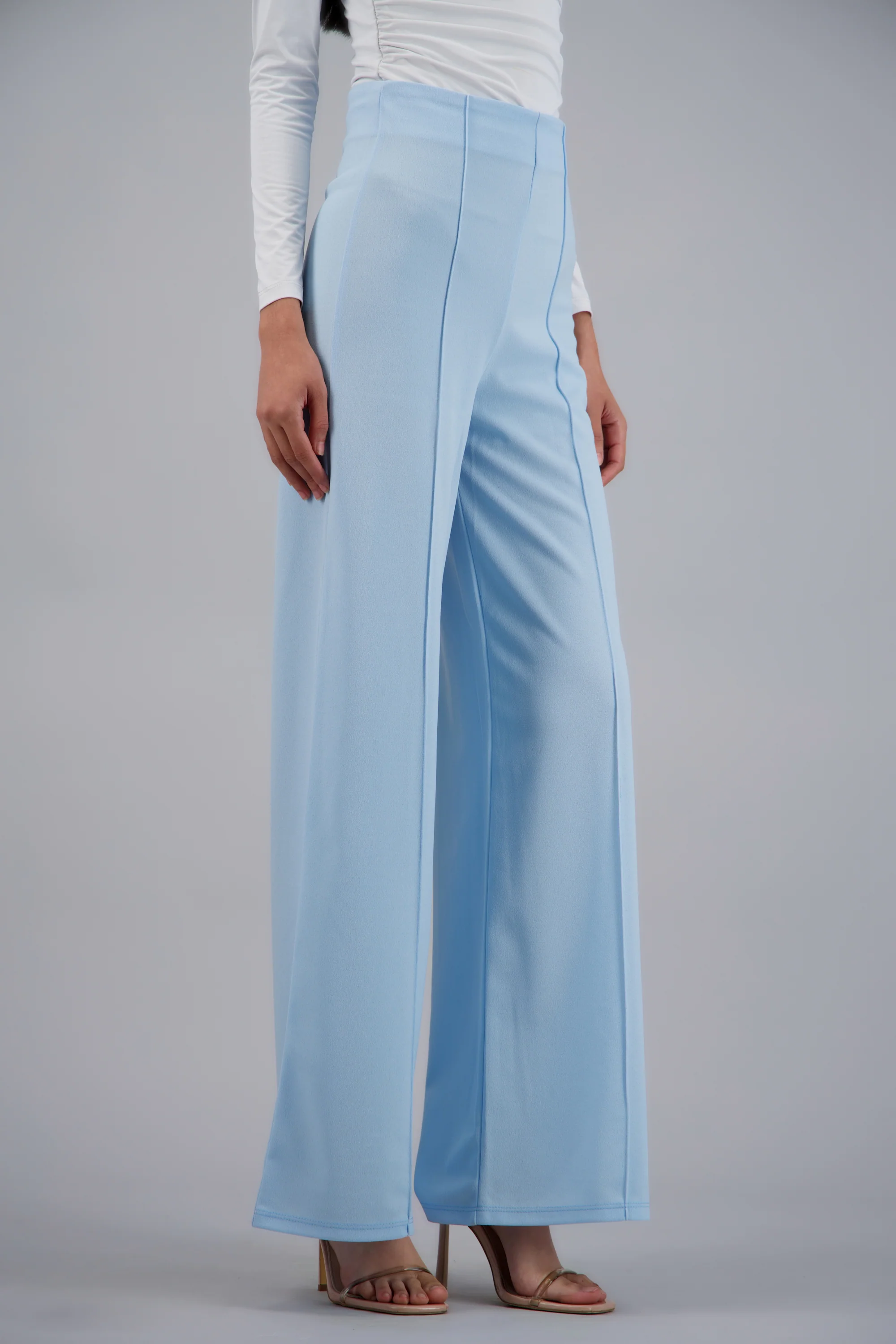 Pantalón Wide Leg Cintura Alta Costuras - Image 3