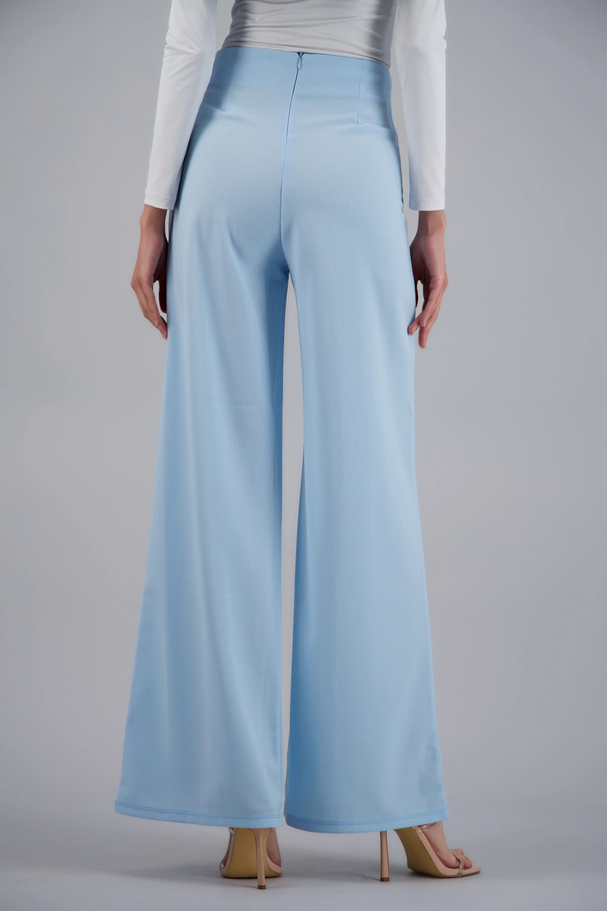 Pantalón Wide Leg Cintura Alta Costuras - Image 4