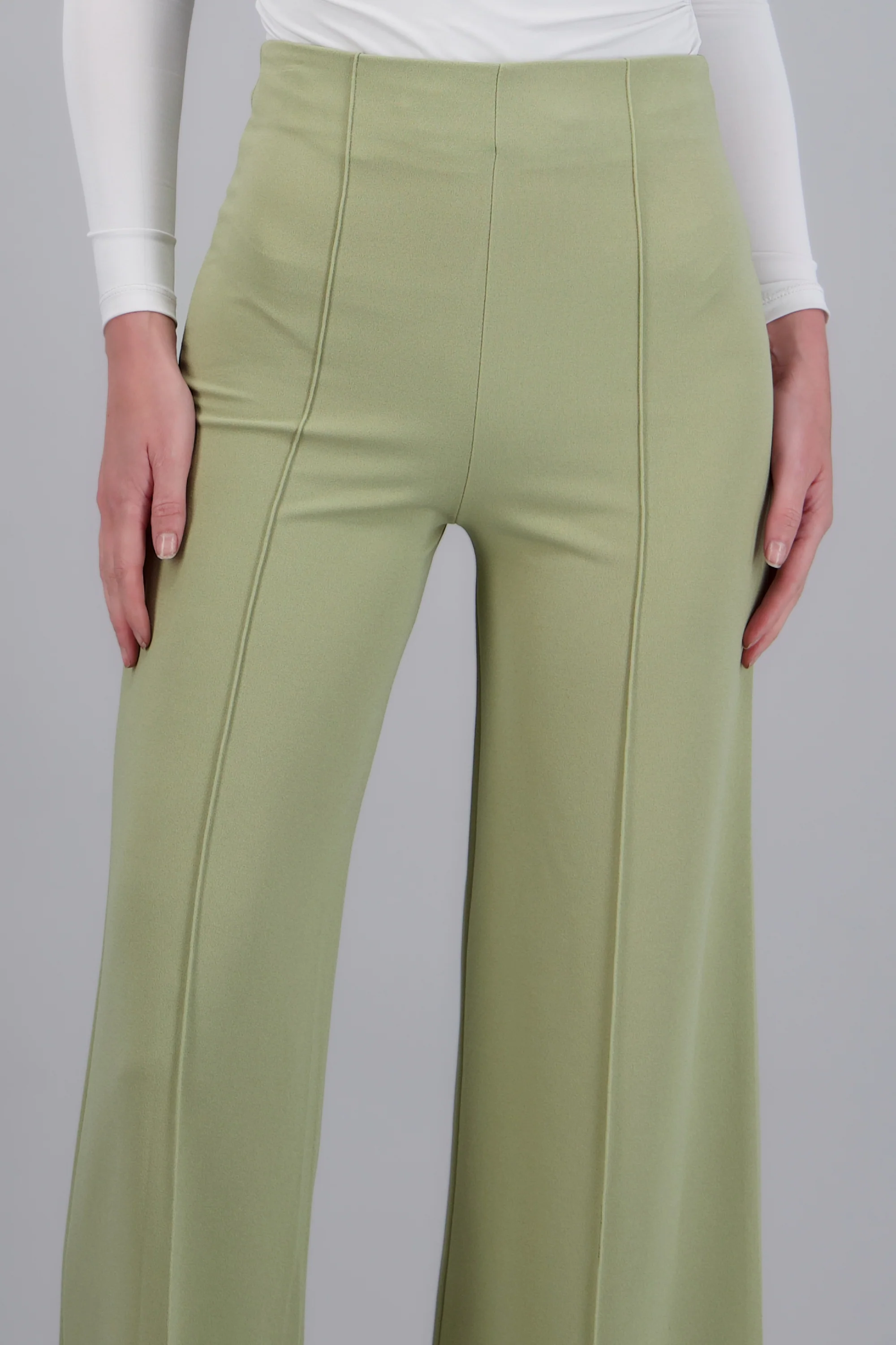 Pantalón Wide Leg Cintura Alta Costuras - Image 5