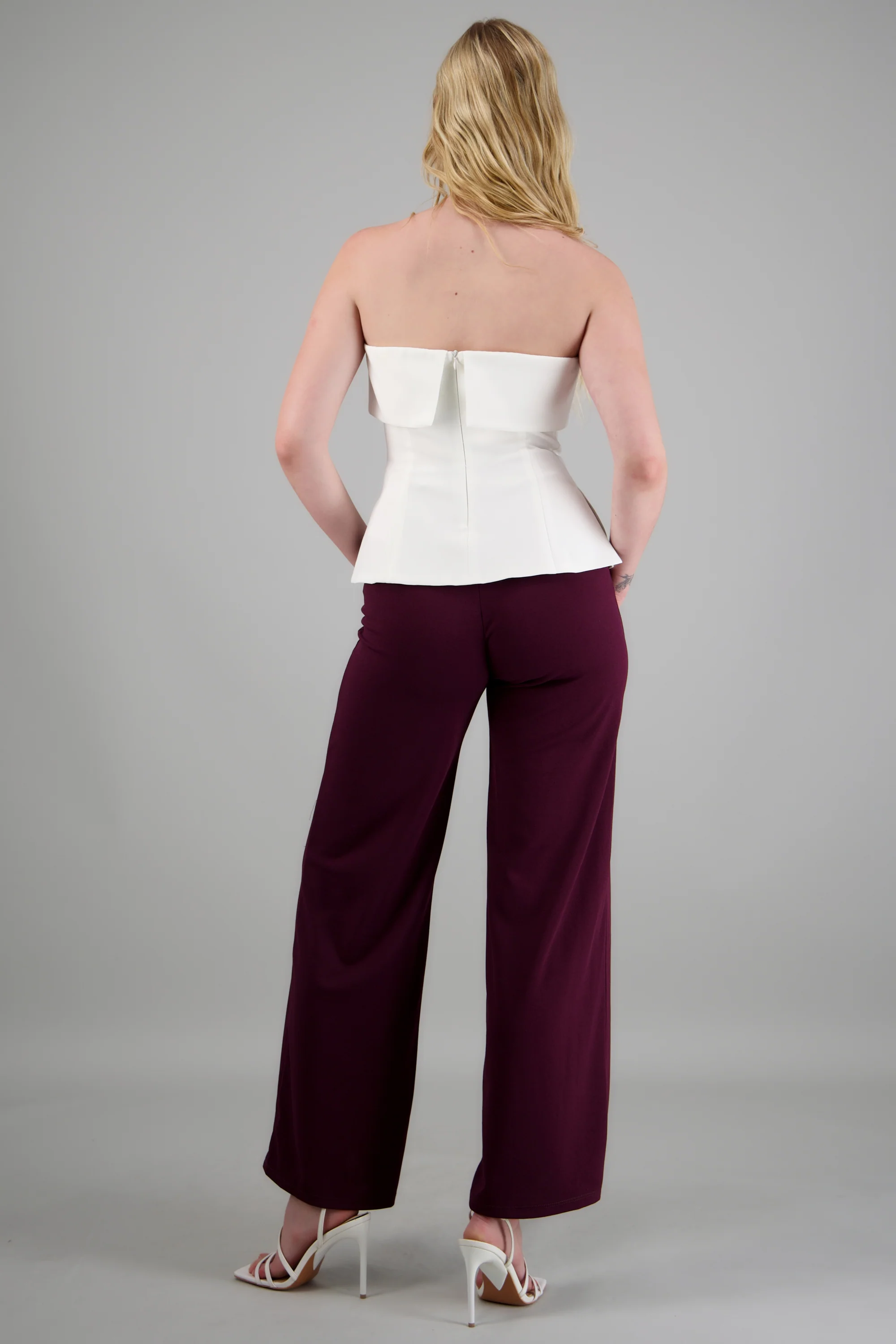 Pantalón Wide Leg Cintura Alta Costuras - Image 4