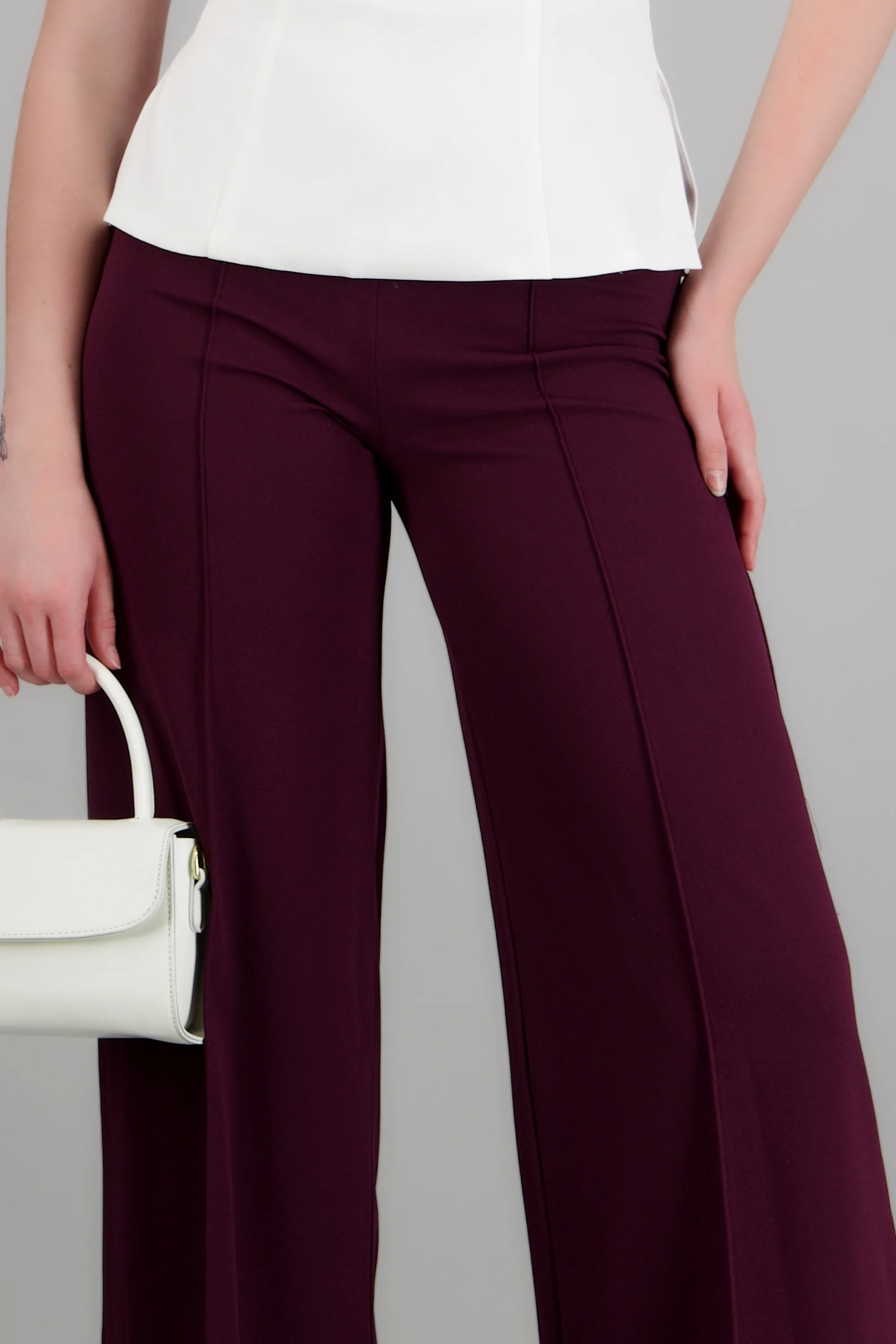 Pantalón Wide Leg Cintura Alta Costuras - Image 5