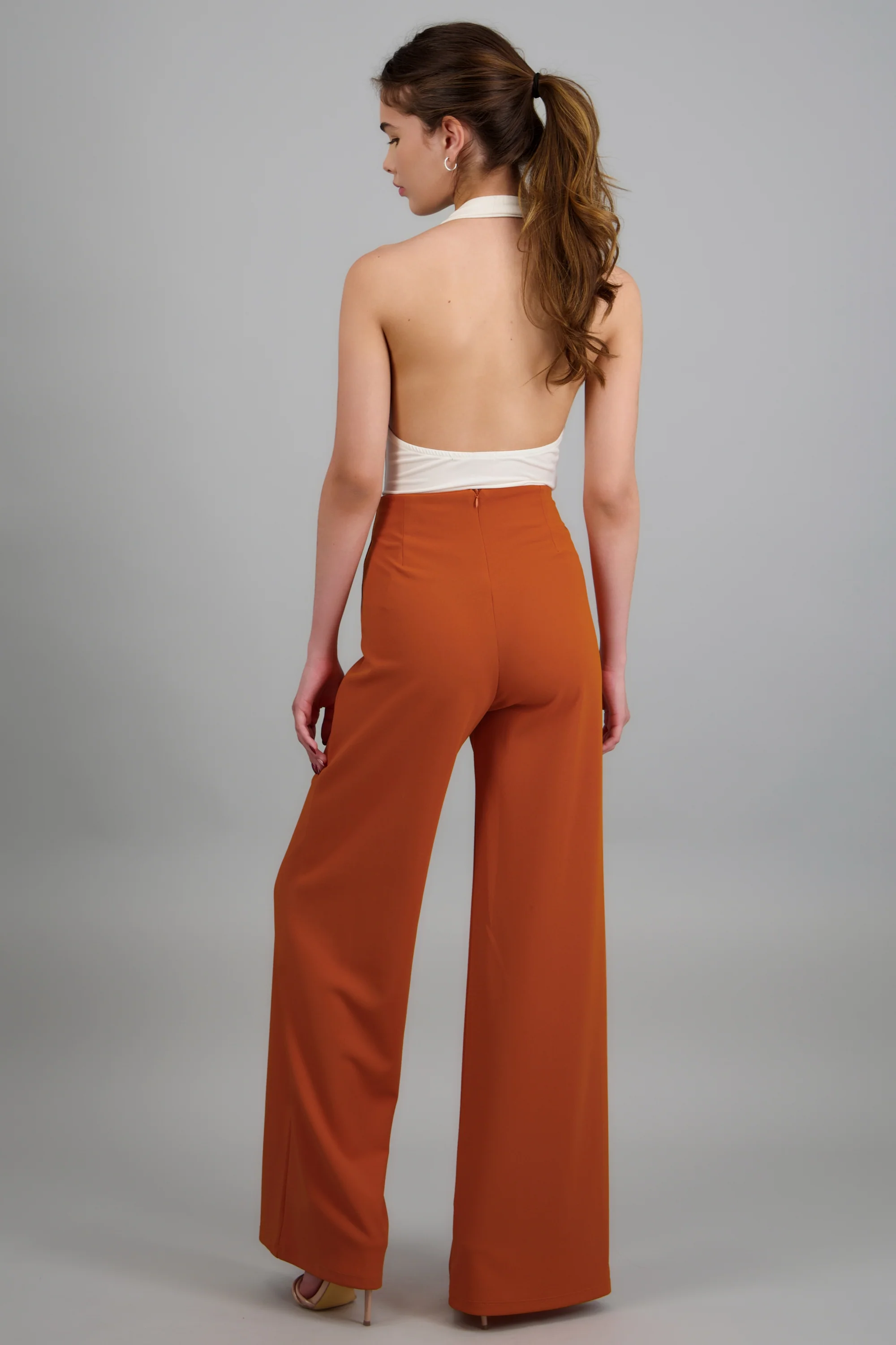 Pantalón Wide Leg Cintura Alta Costuras - Image 4