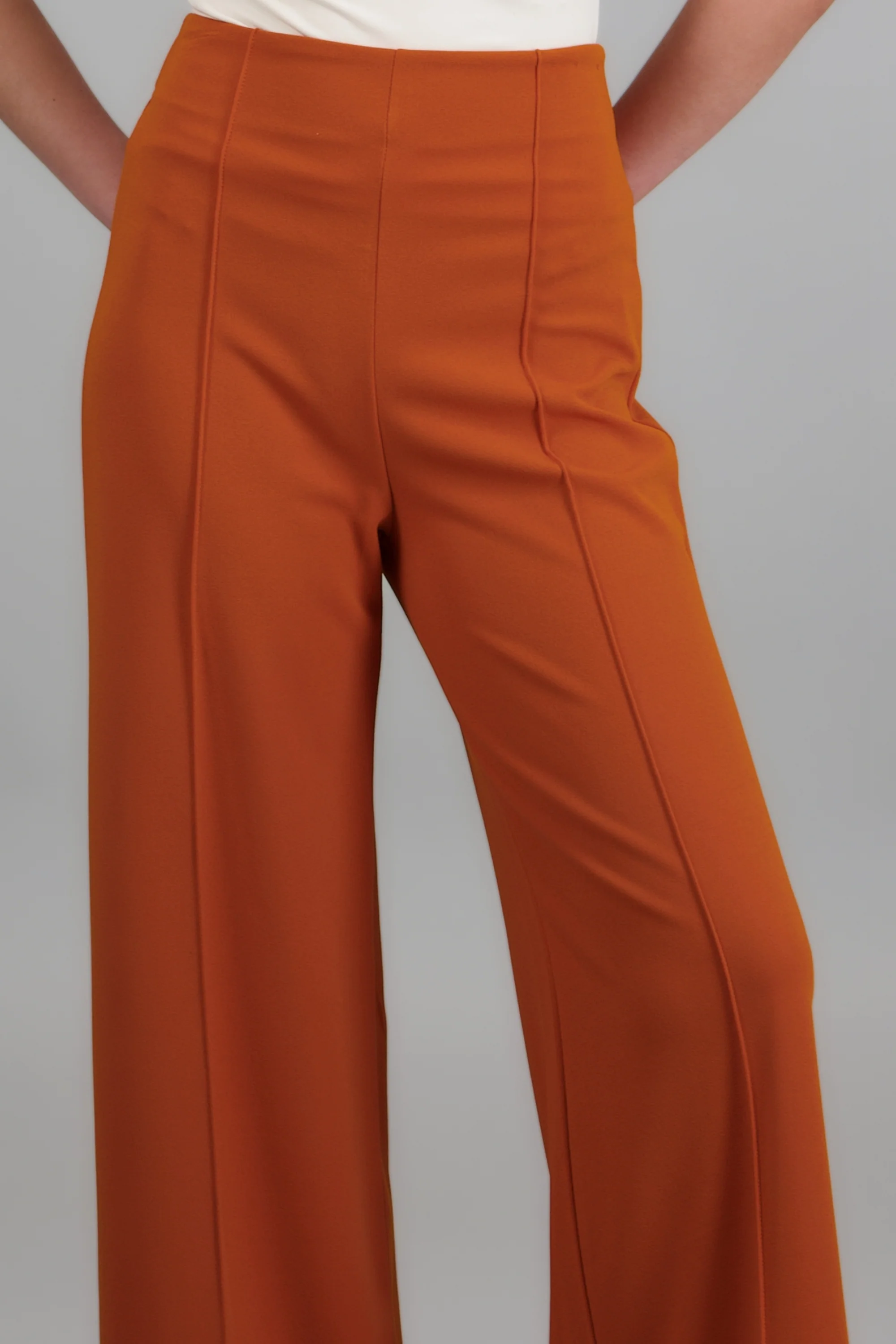 Pantalón Wide Leg Cintura Alta Costuras - Image 5