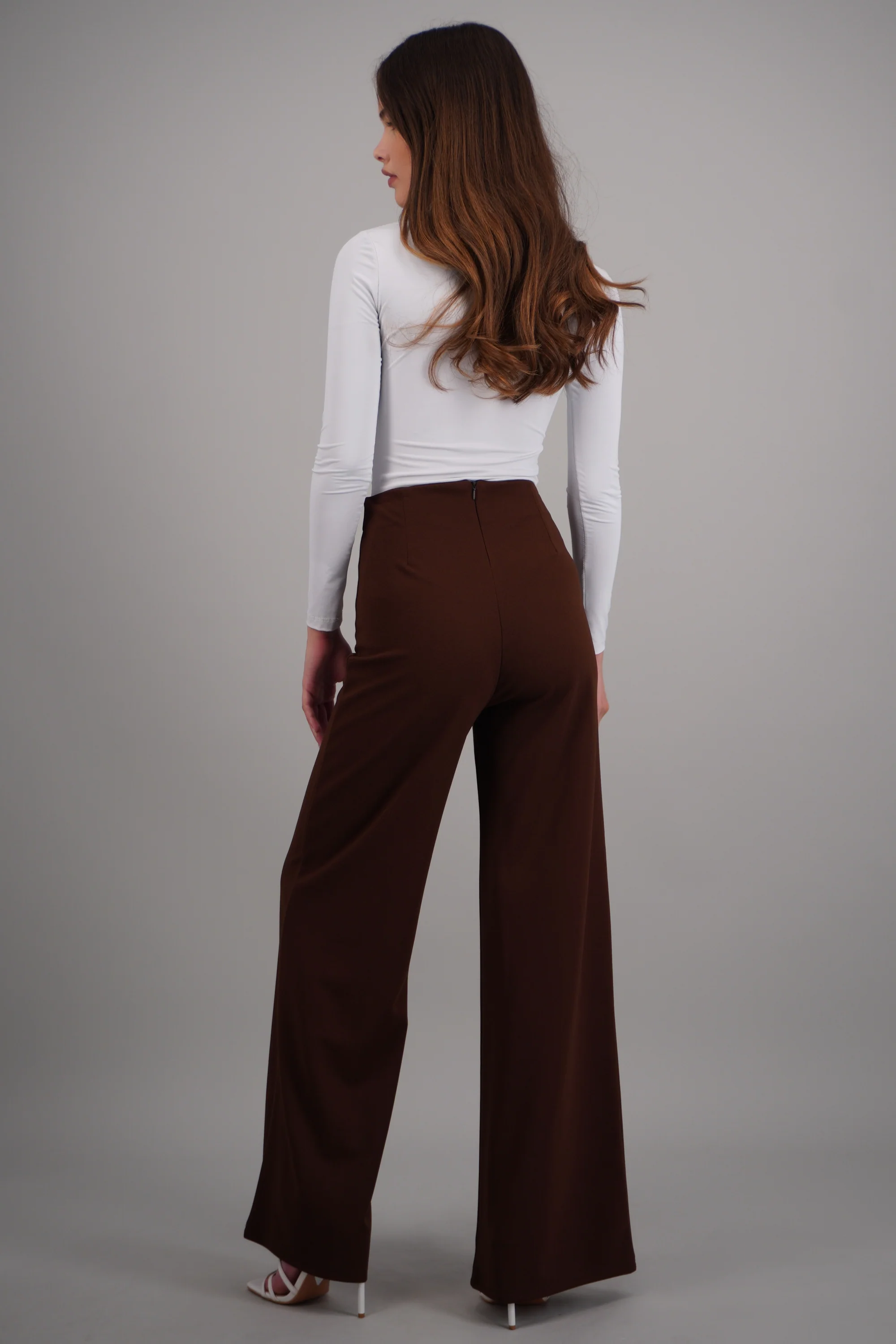 Pantalón Wide Leg Cintura Alta Costuras - Image 4
