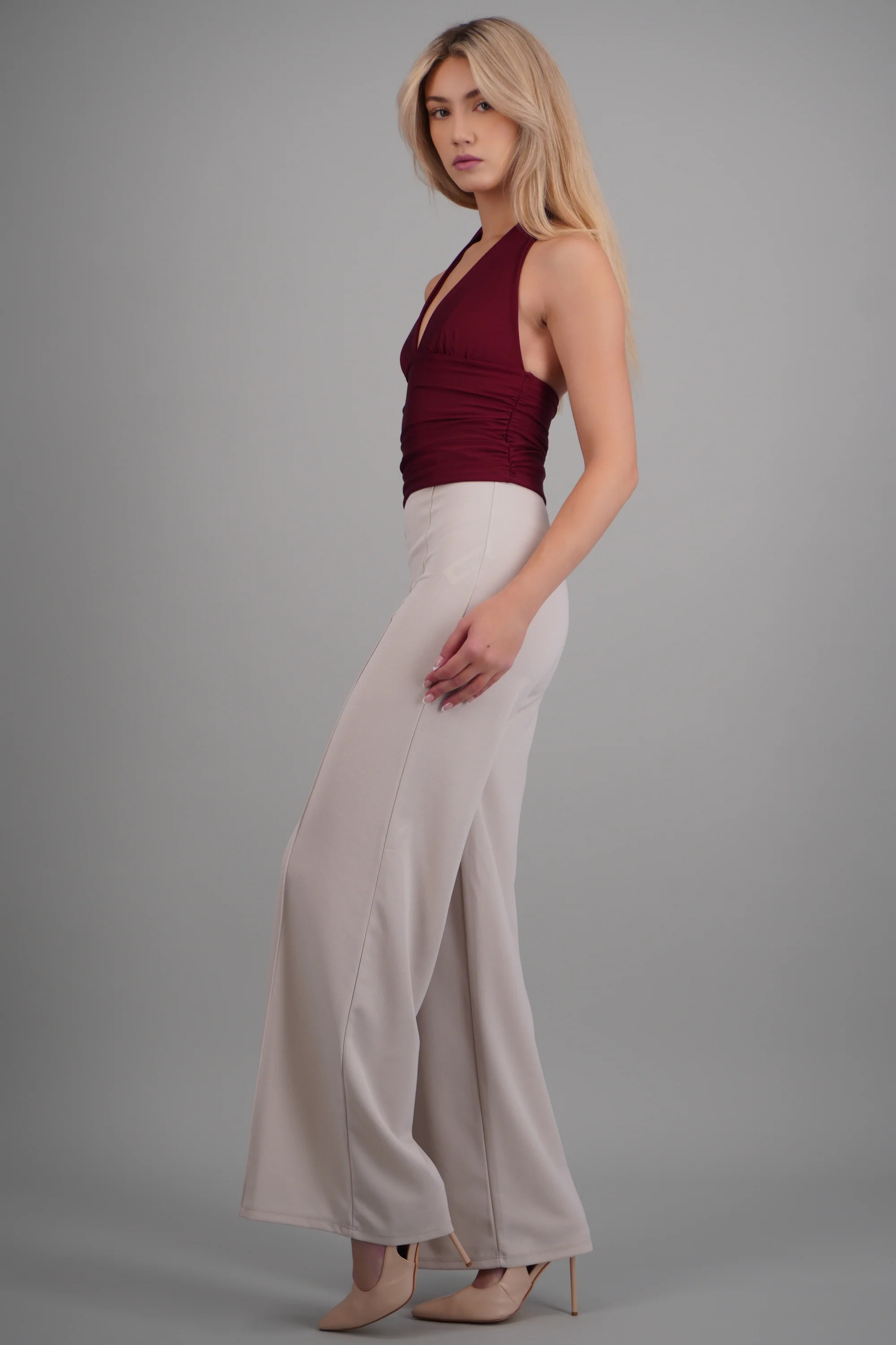 Pantalón Wide Leg Cintura Alta Costuras - Image 2