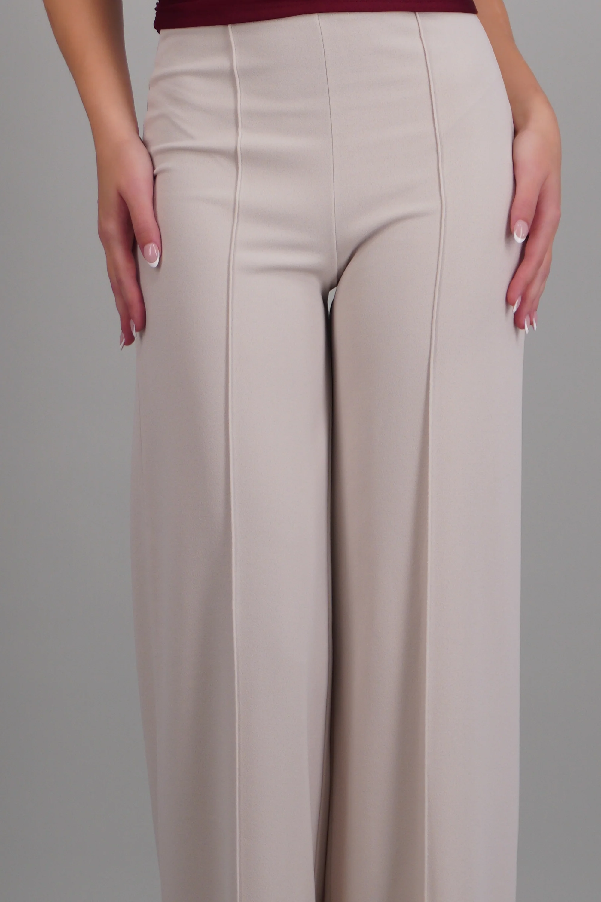 Pantalón Wide Leg Cintura Alta Costuras - Image 5