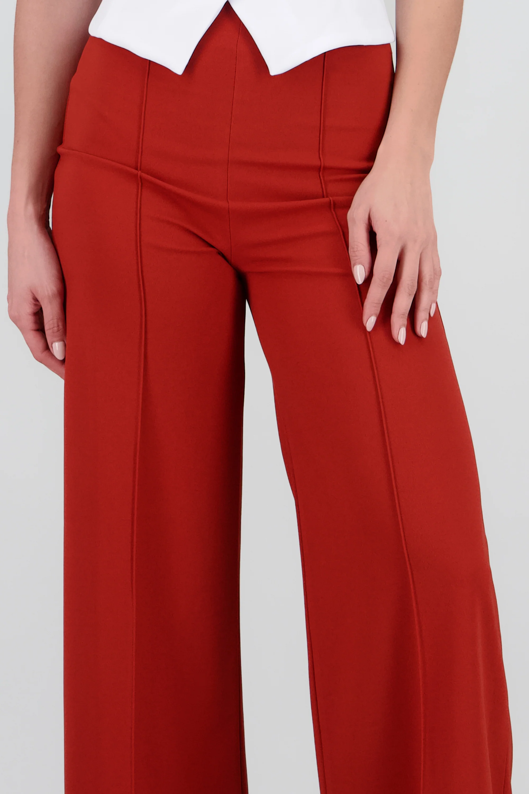 Pantalón Wide Leg Cintura Alta Costuras - Image 5