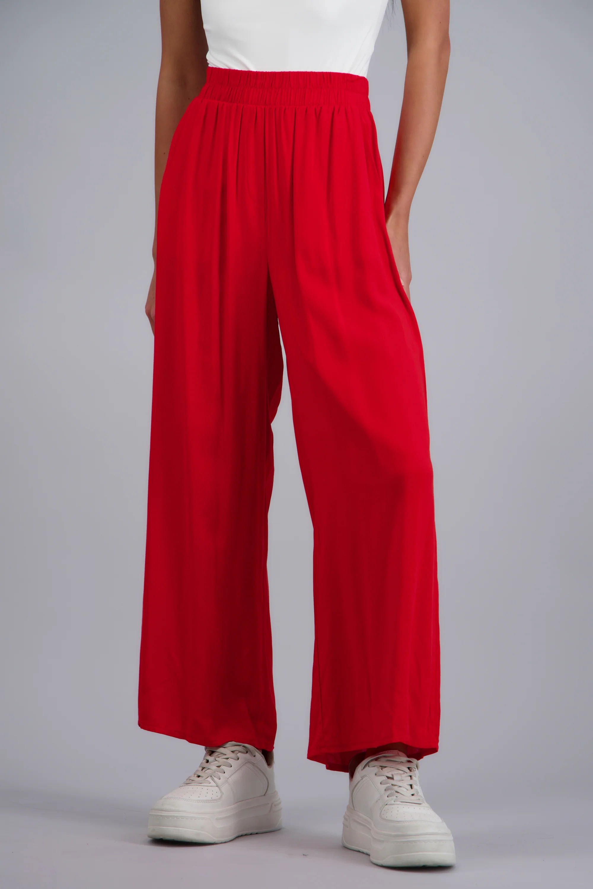 Pantalón Wide Leg Cintura Alta Fruncida - Image 2