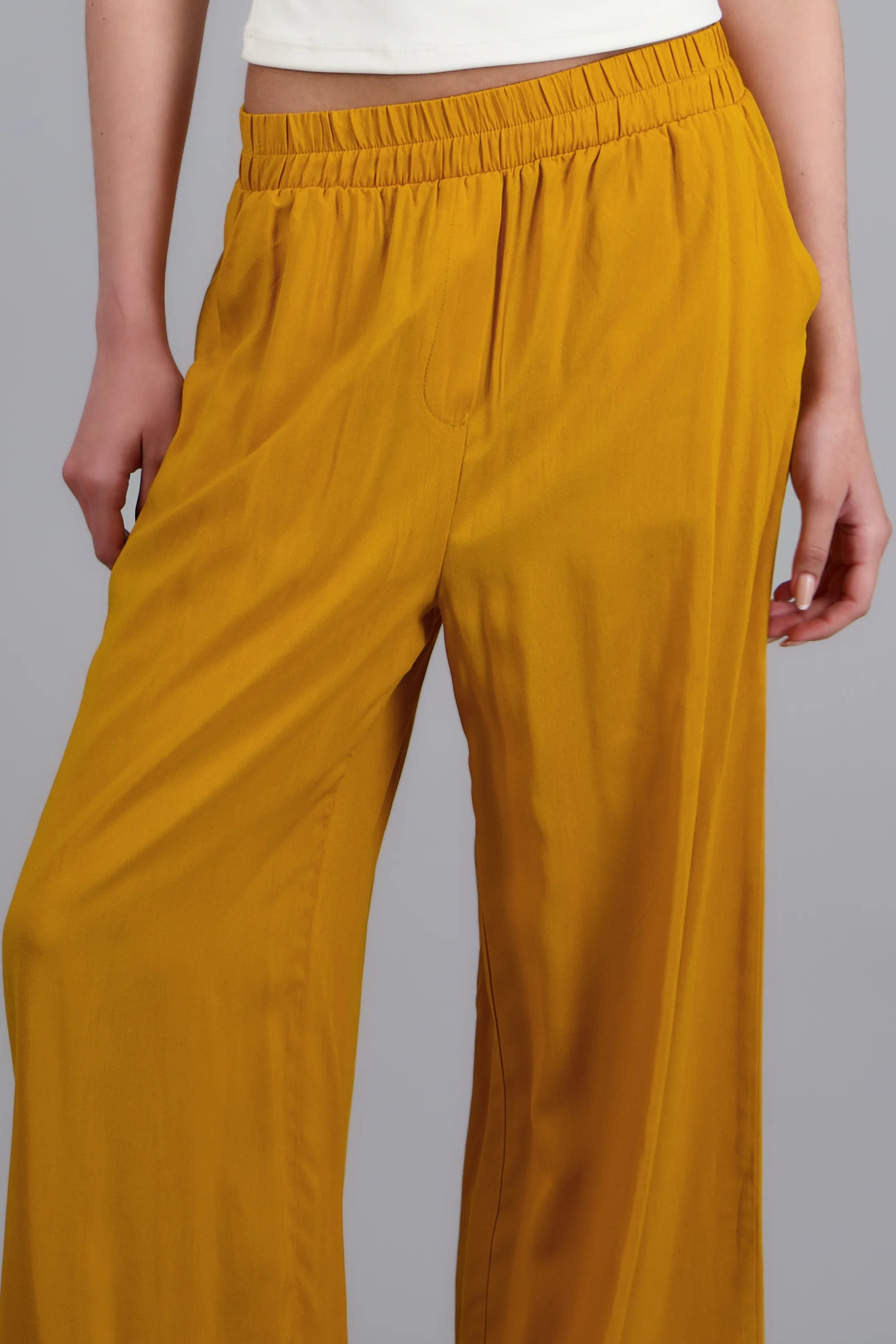 Pantalón Wide Leg Cintura Alta Fruncida - Image 5