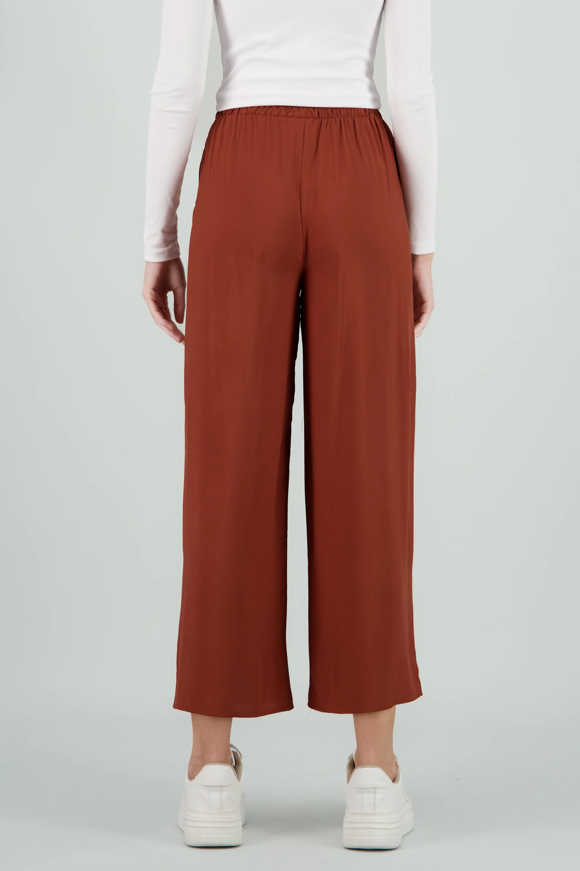 Pantalón Wide Leg Cintura Alta Fruncida - Image 4