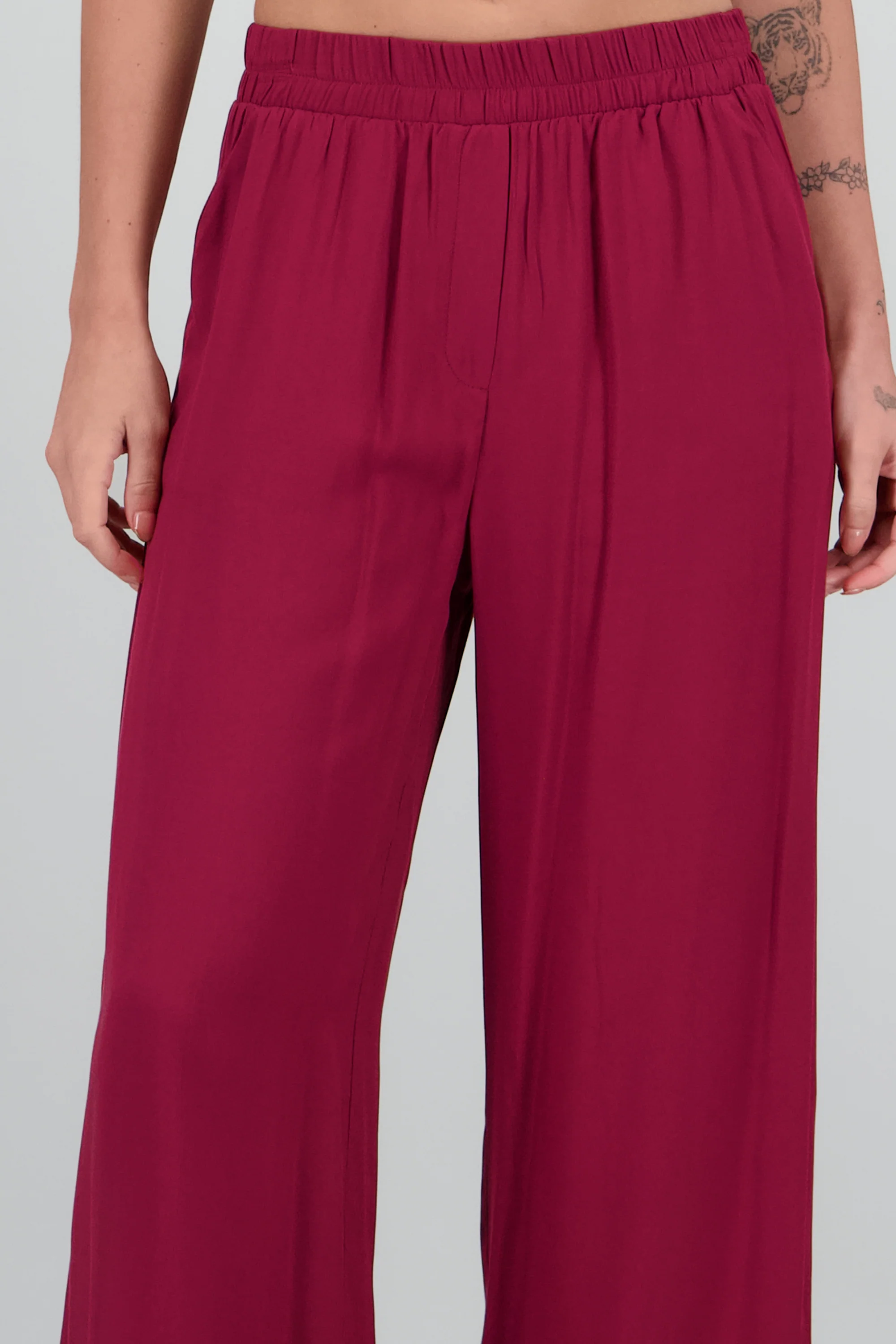 Pantalón Wide Leg Cintura Alta Fruncida - Image 10