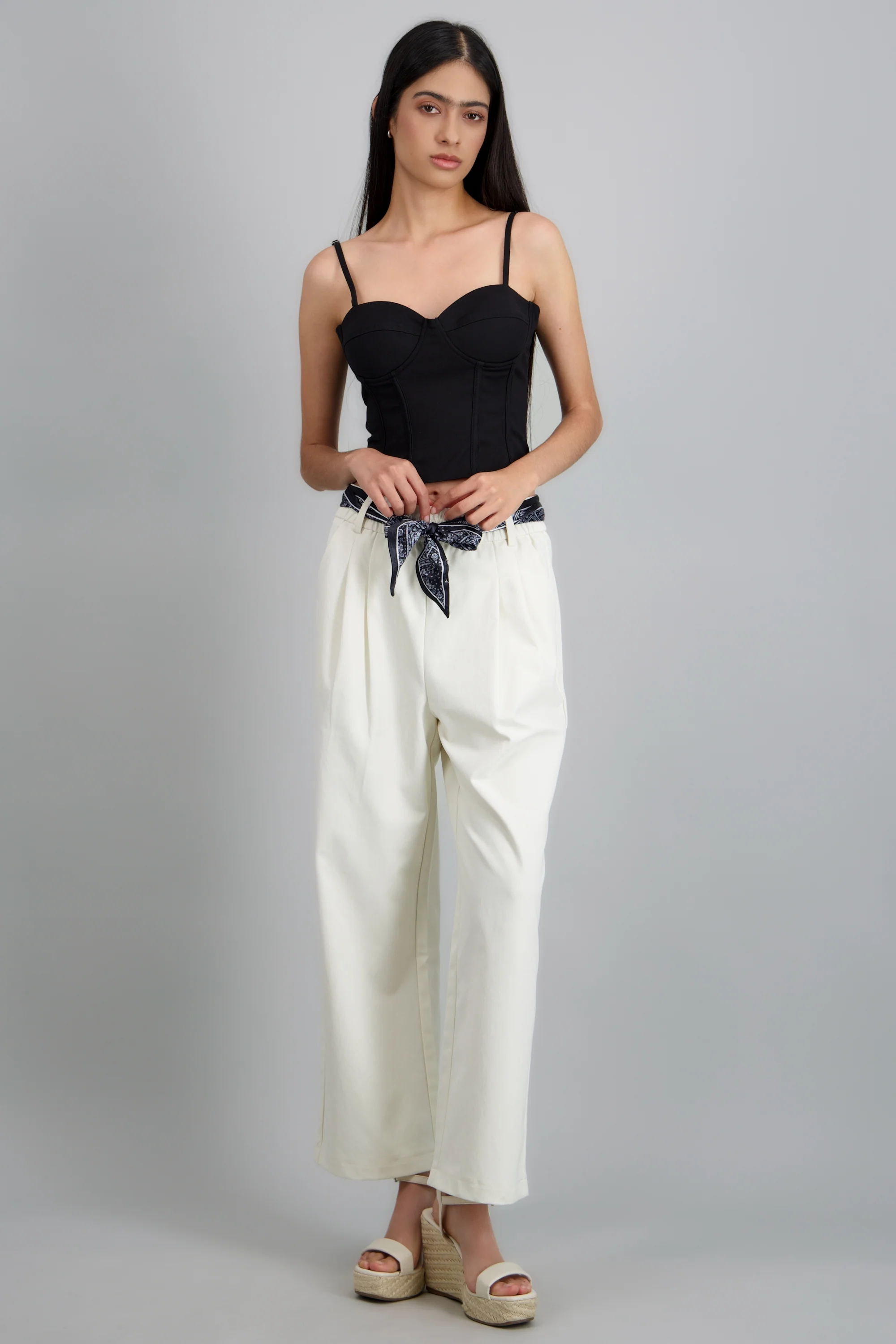 Pantalón wide leg con paliacate - Image 2