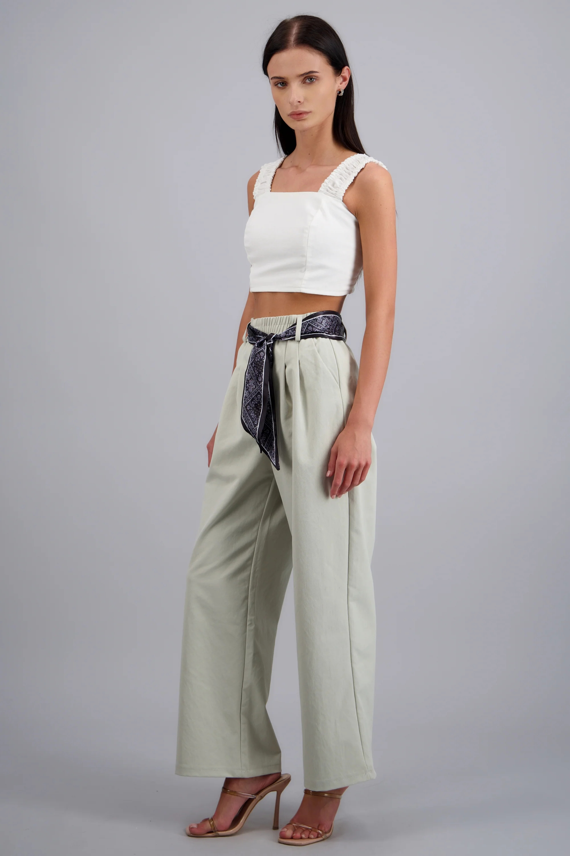 Pantalón wide leg con paliacate - Image 3