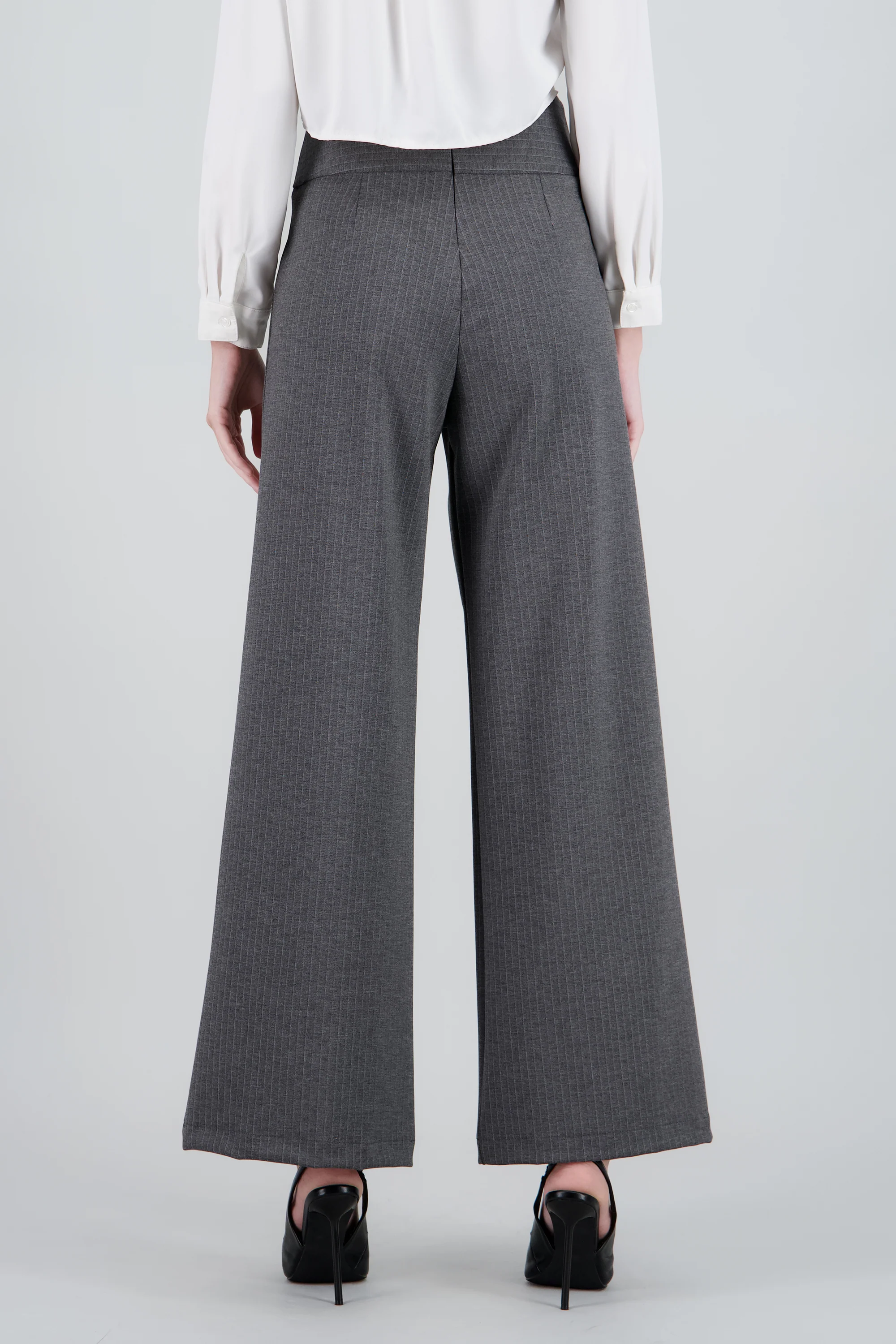 Pantalon wide leg con pretina ancha rayas - Image 4