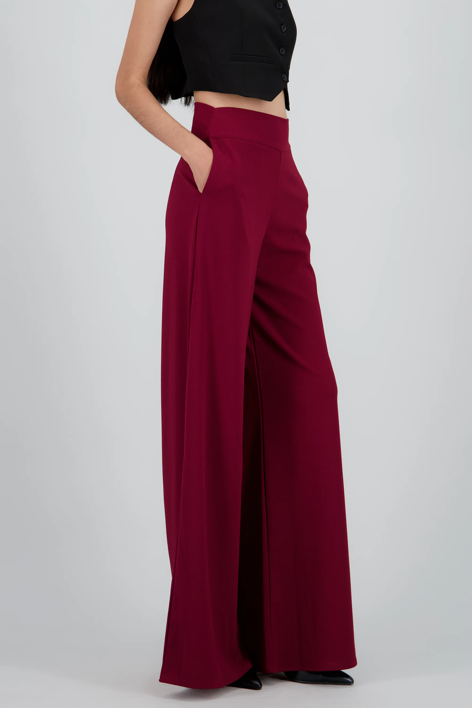 Pantalon wide leg crepe - Image 3
