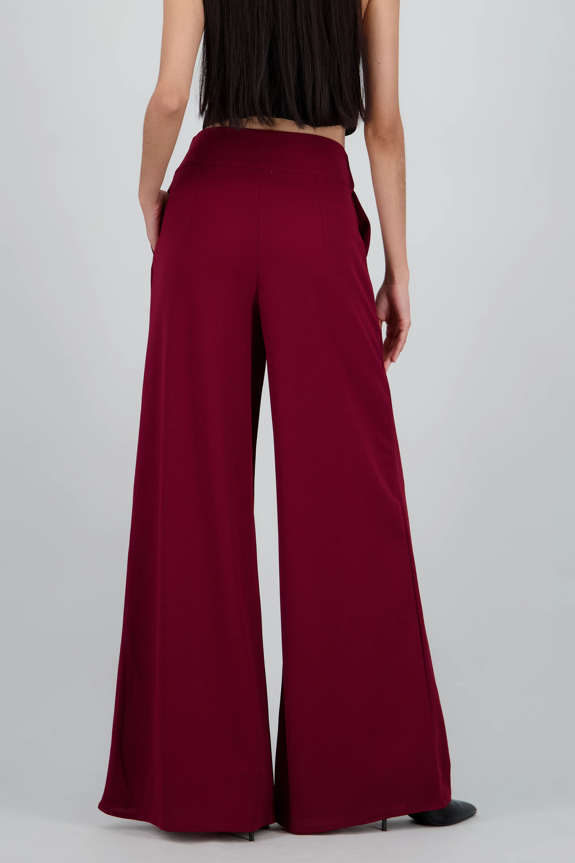 Pantalon wide leg crepe - Image 4