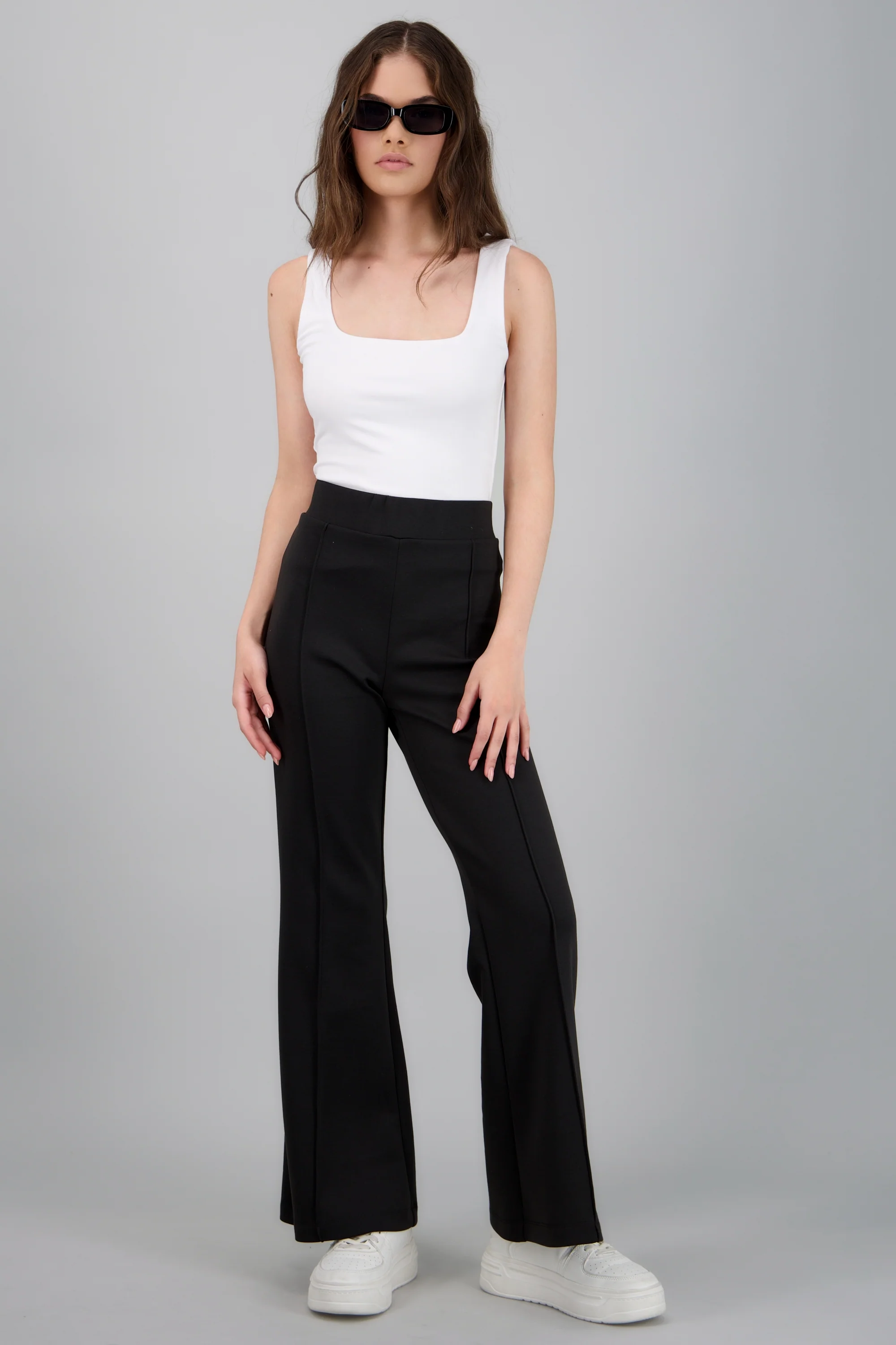 Pantalon wide leg detalle costura fluido - Image 2