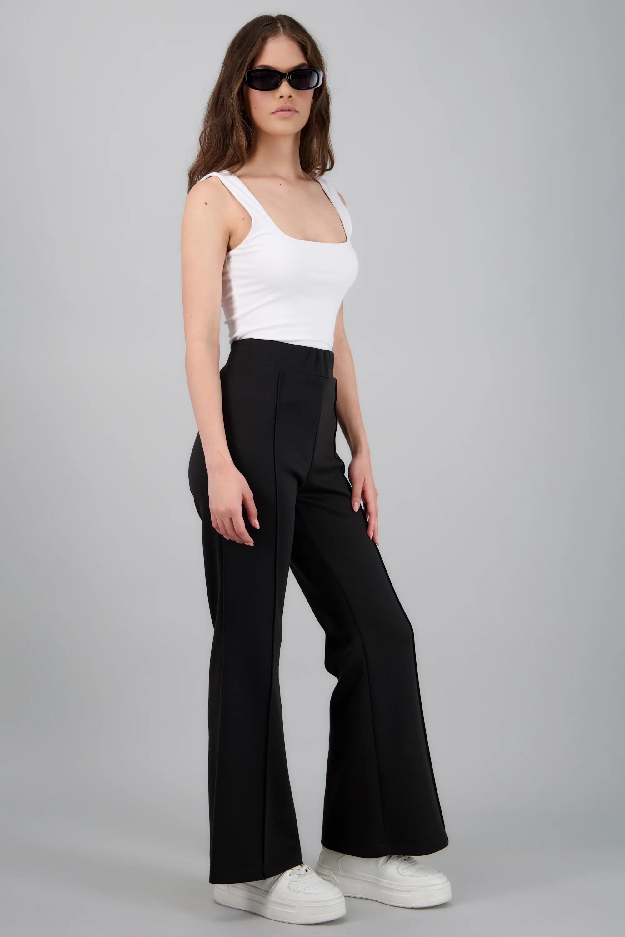 Pantalon wide leg detalle costura fluido - Image 3