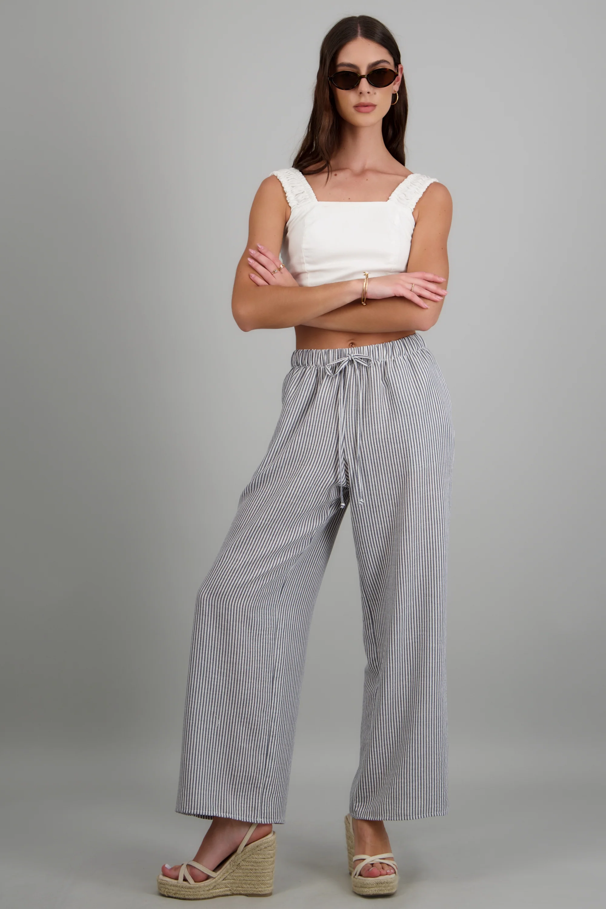 Pantalon wide leg detalle pretina elastica - Image 3