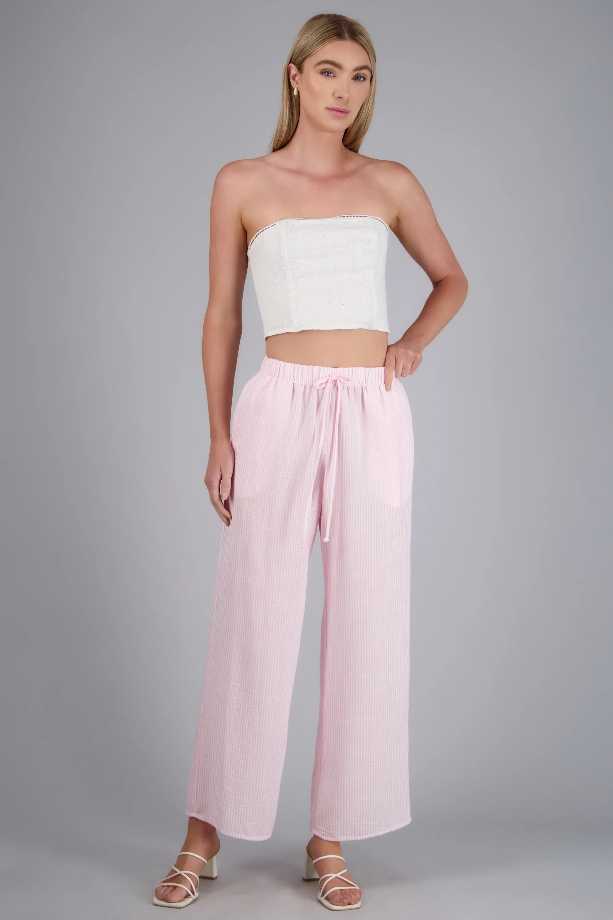 Pantalon wide leg detalle pretina elastica - Image 3