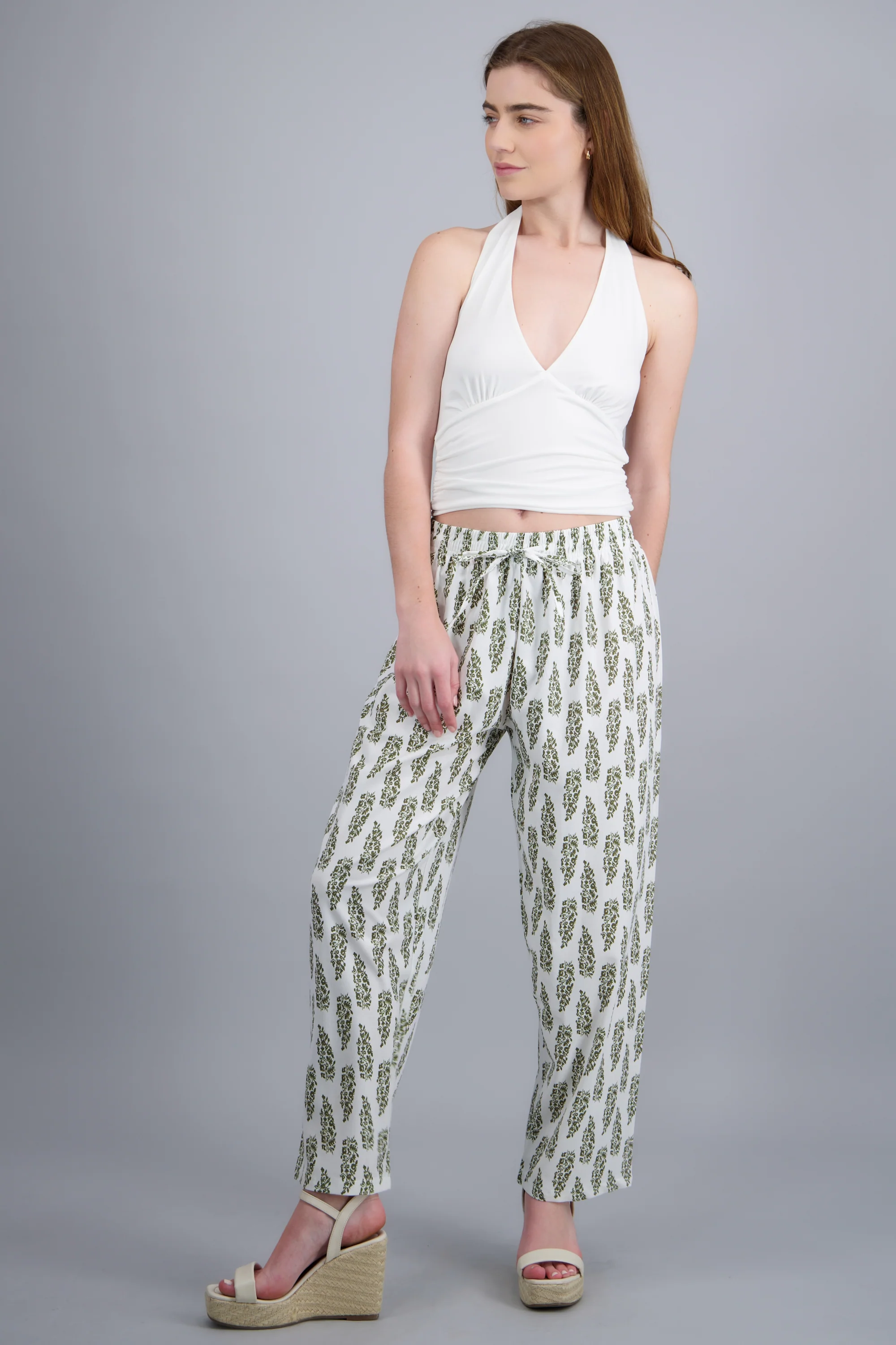 Pantalón wide leg estamado
