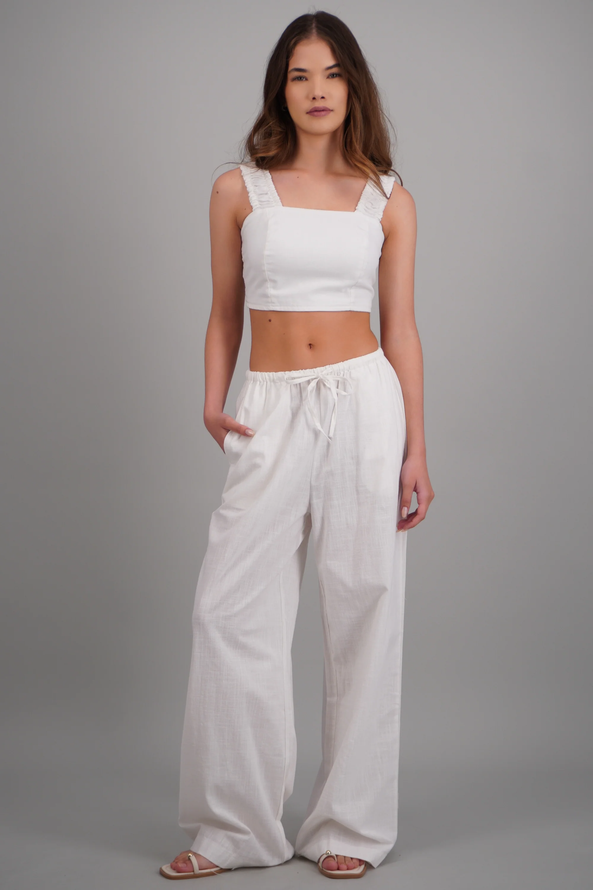 Pantalon wide leg liso