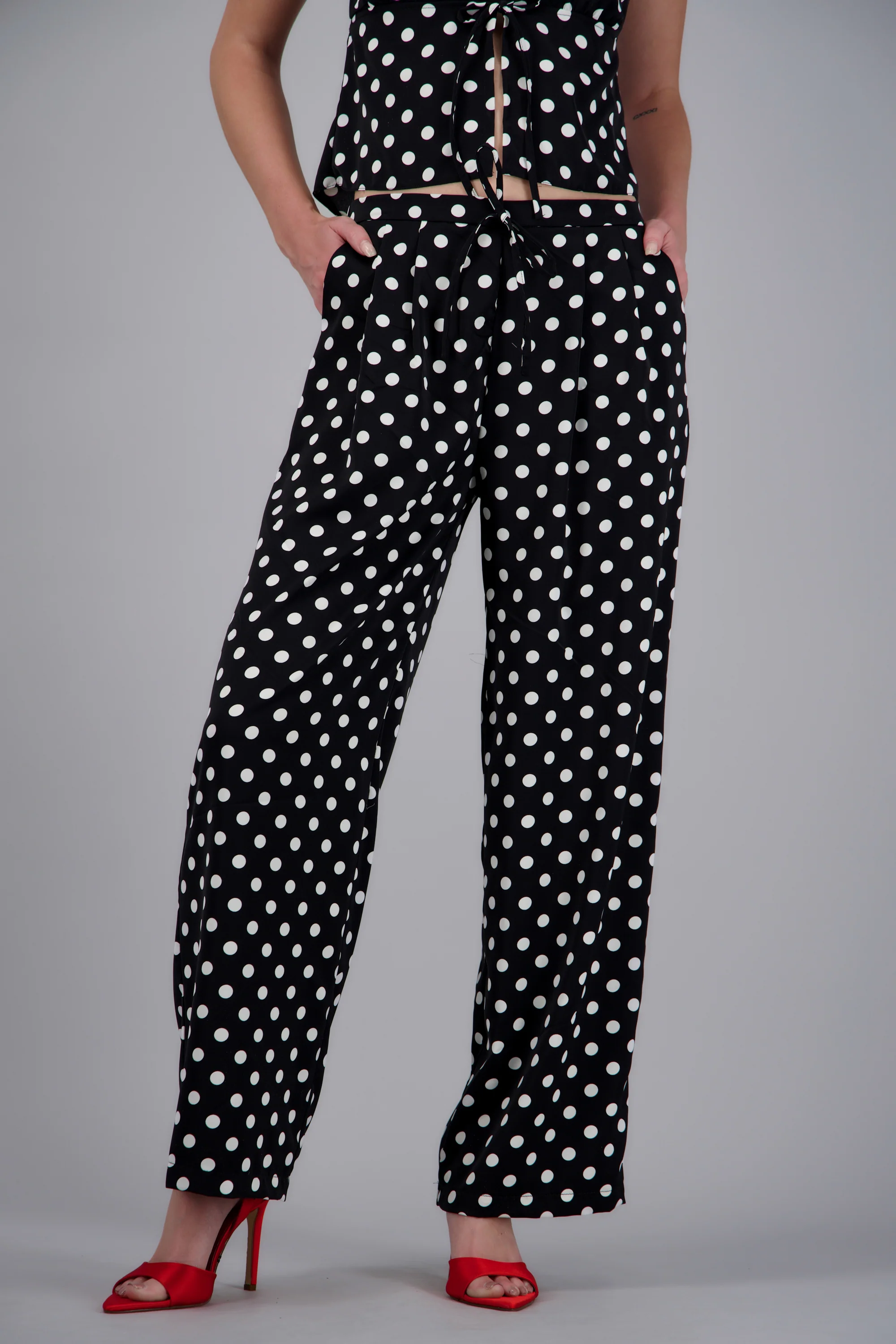 Pantalon wide leg polka dots - Image 2