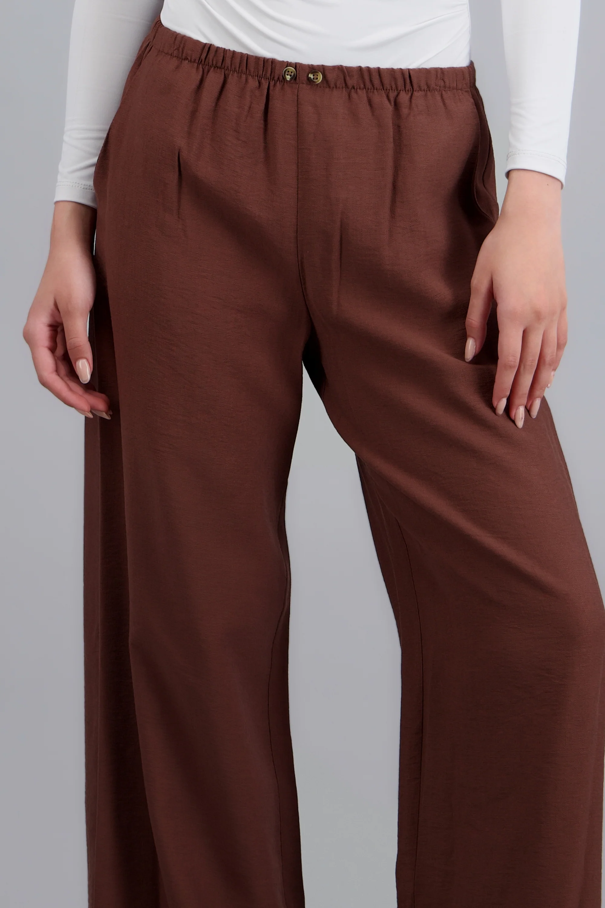 Pantalon wide leg pretina elastica - Image 5