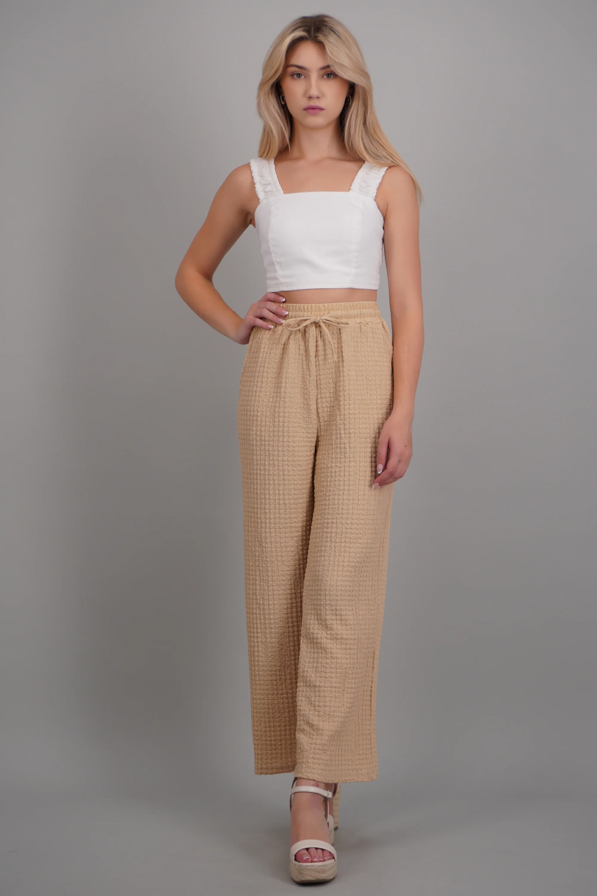 Pantalon wide leg textura - Image 2