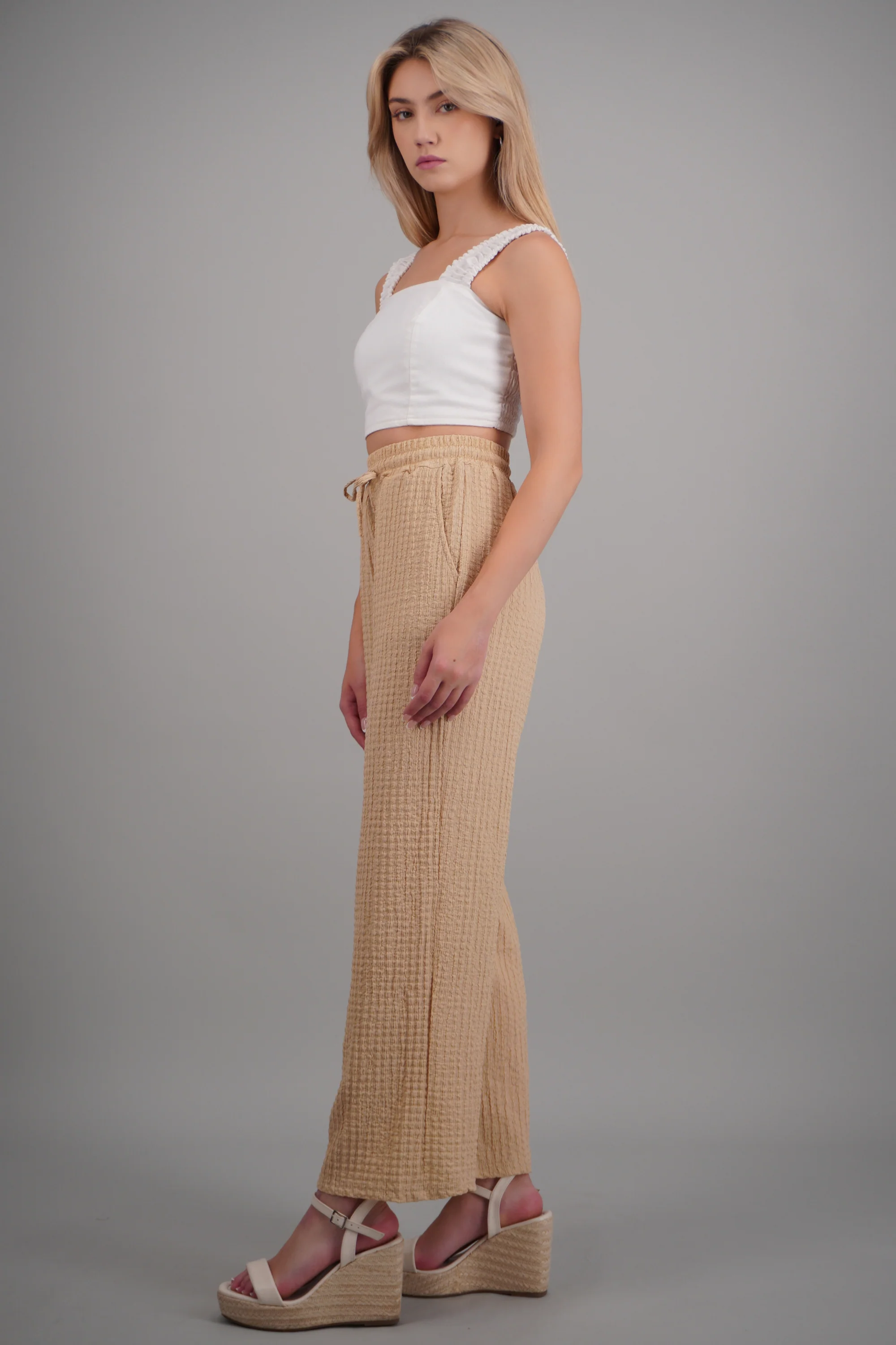 Pantalon wide leg textura - Image 3