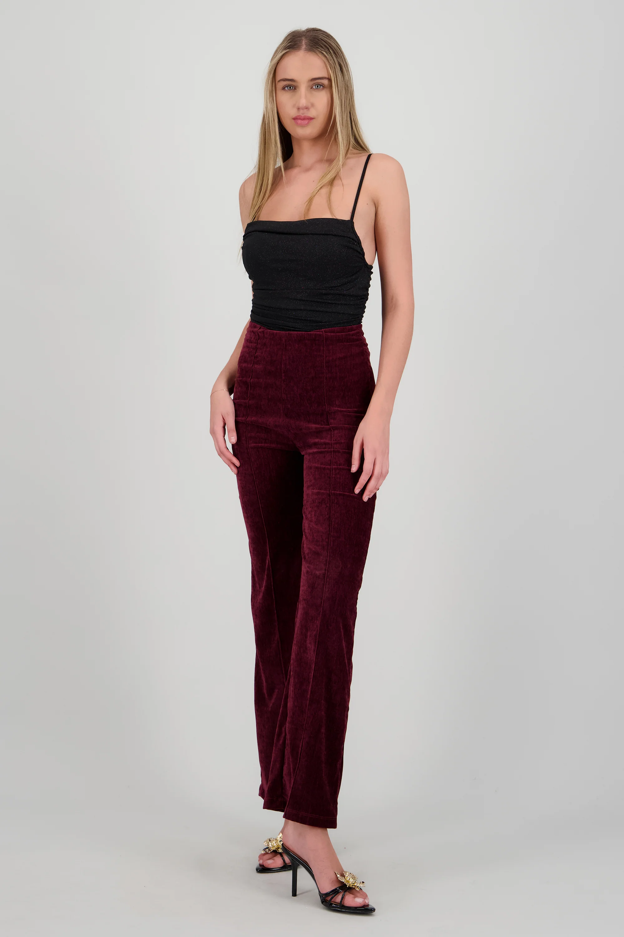 Pantalon wide leg velvet